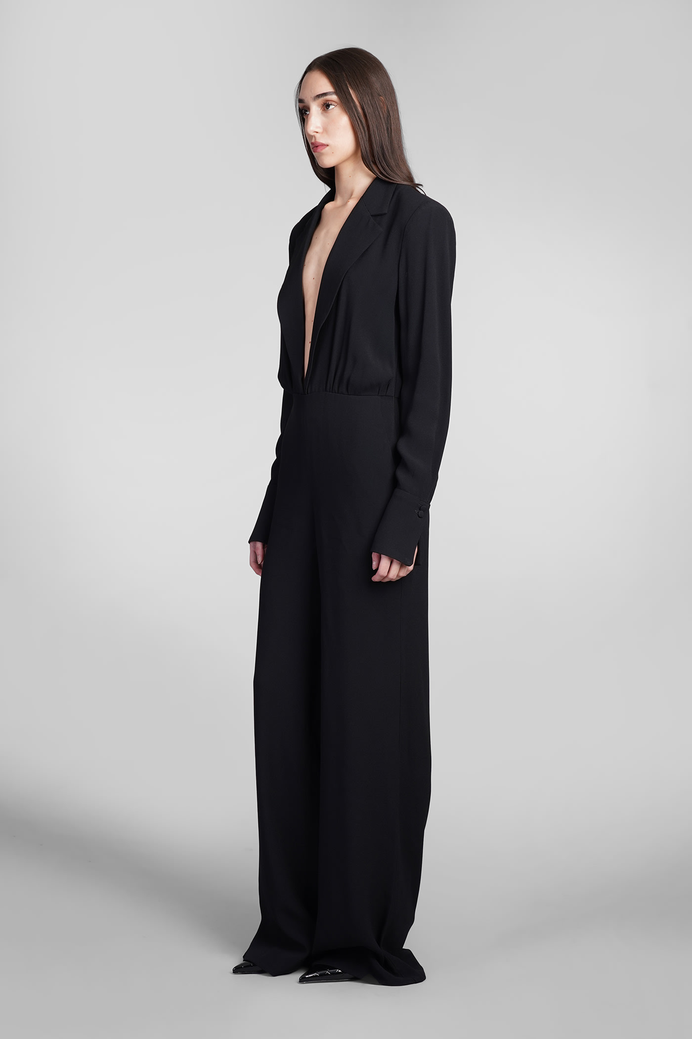 Shop Mvp Wardrobe Bayard Jumpsuit In Black Acetate