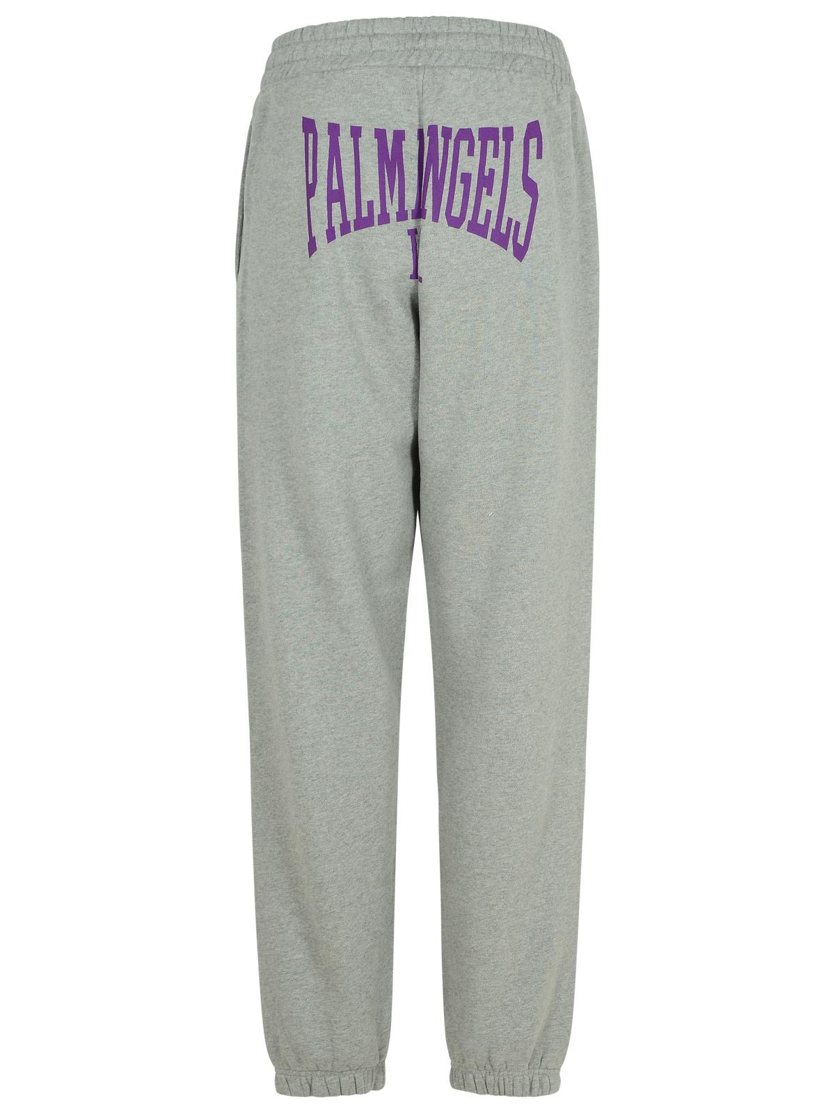 Shop Palm Angels Jogger Grey Cotton Pants