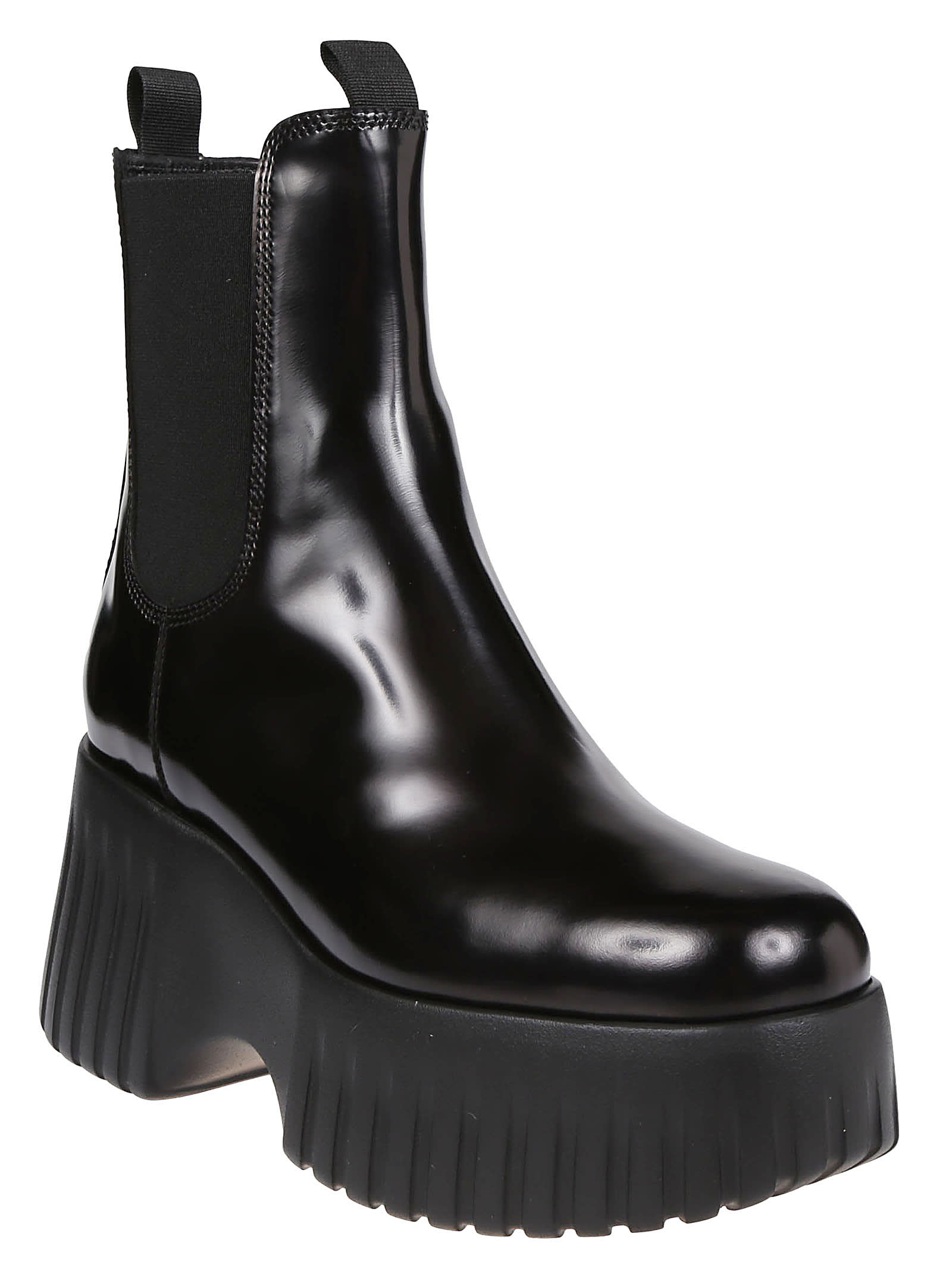 Shop Hogan H-stripes Wedge Chelsea Ankle Boots In Black