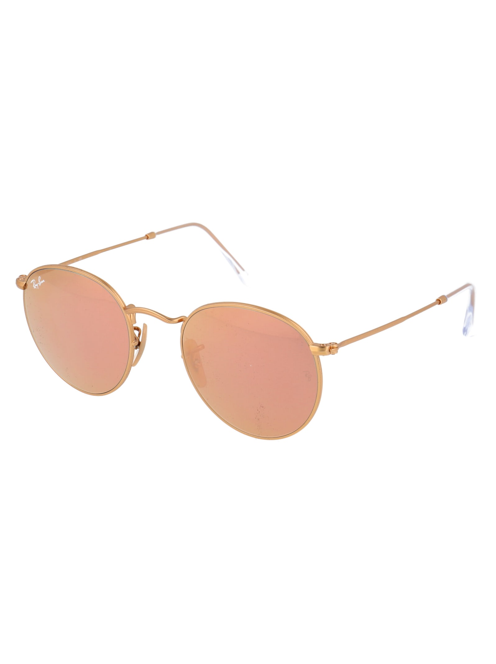 Shop Ray Ban Round Metal Sunglasses In 112/z2 Gold