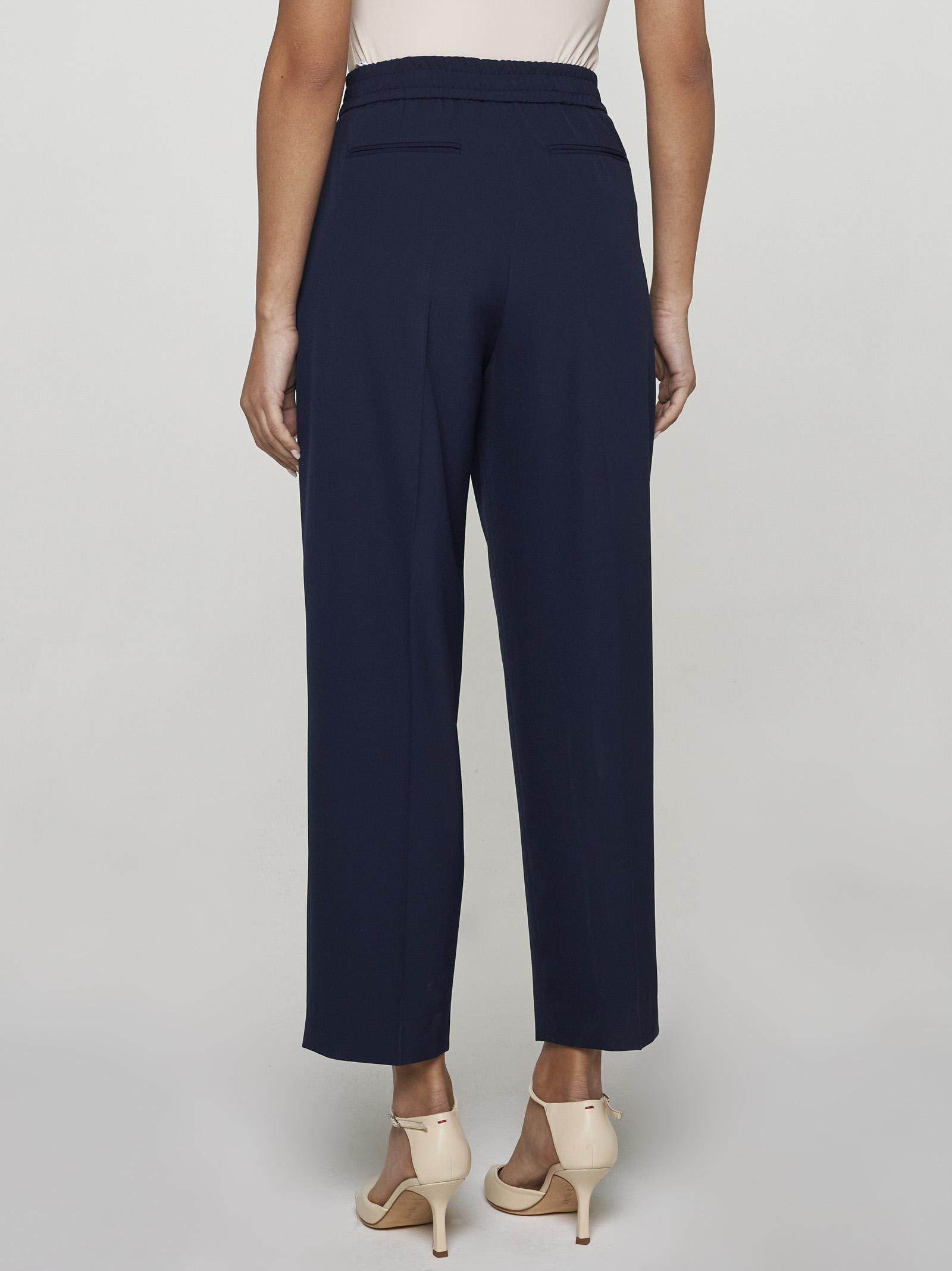 Shop Pt Torino Daisy Stretch Cady Trousers In Blue