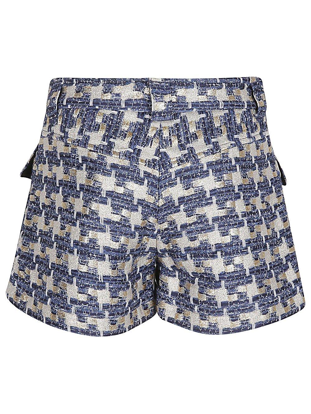 Shop Iro Patterned Thigh-high Shorts In Blue