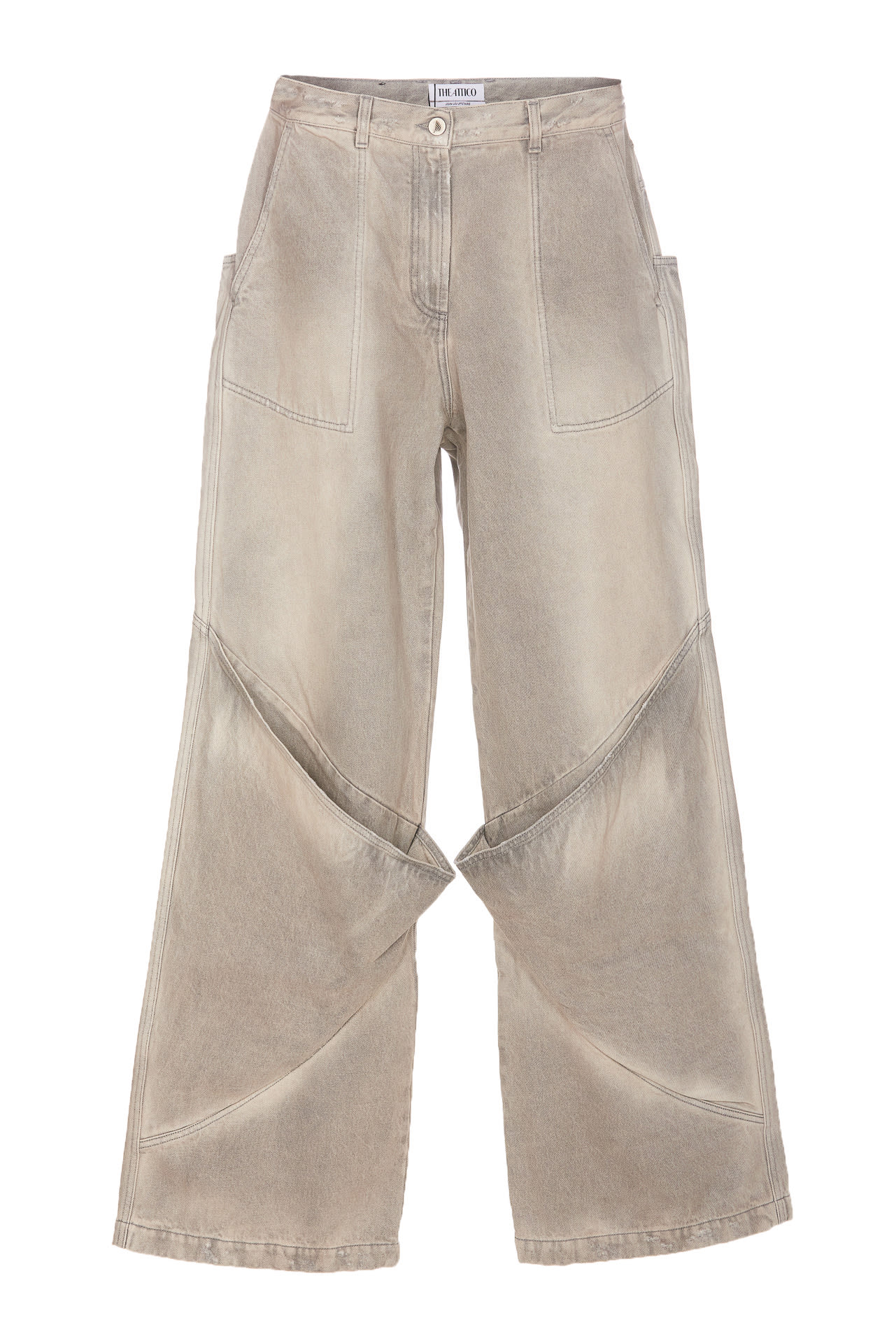 Shop Attico Long Jeans In Grey