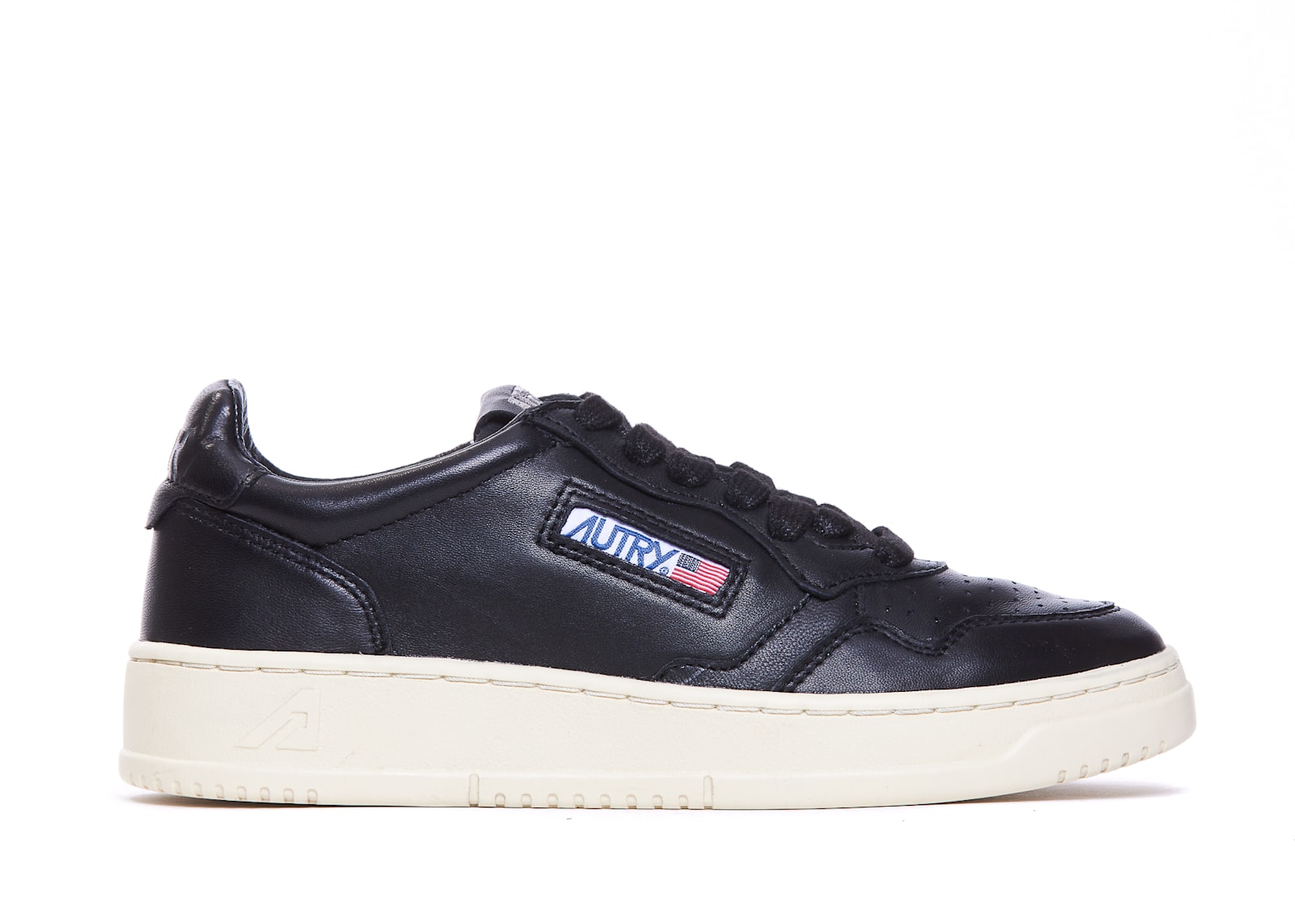 Autry Low-top Sneakers With Goat Leather Upper In Black