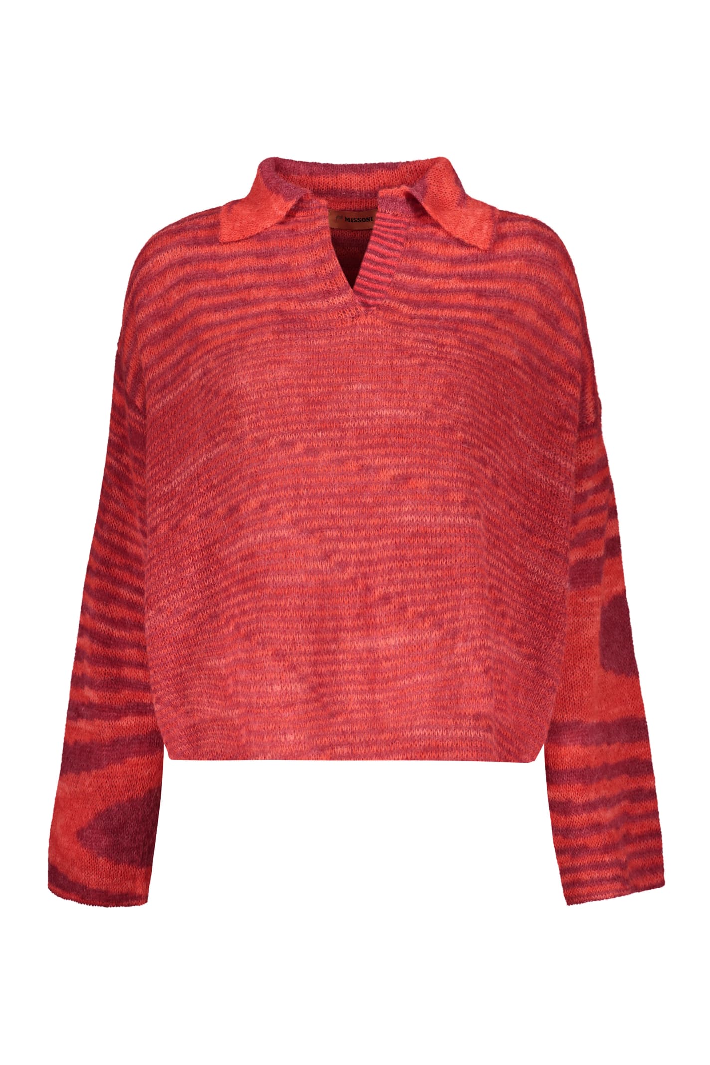 Missoni Wool V-neck Sweater In Red