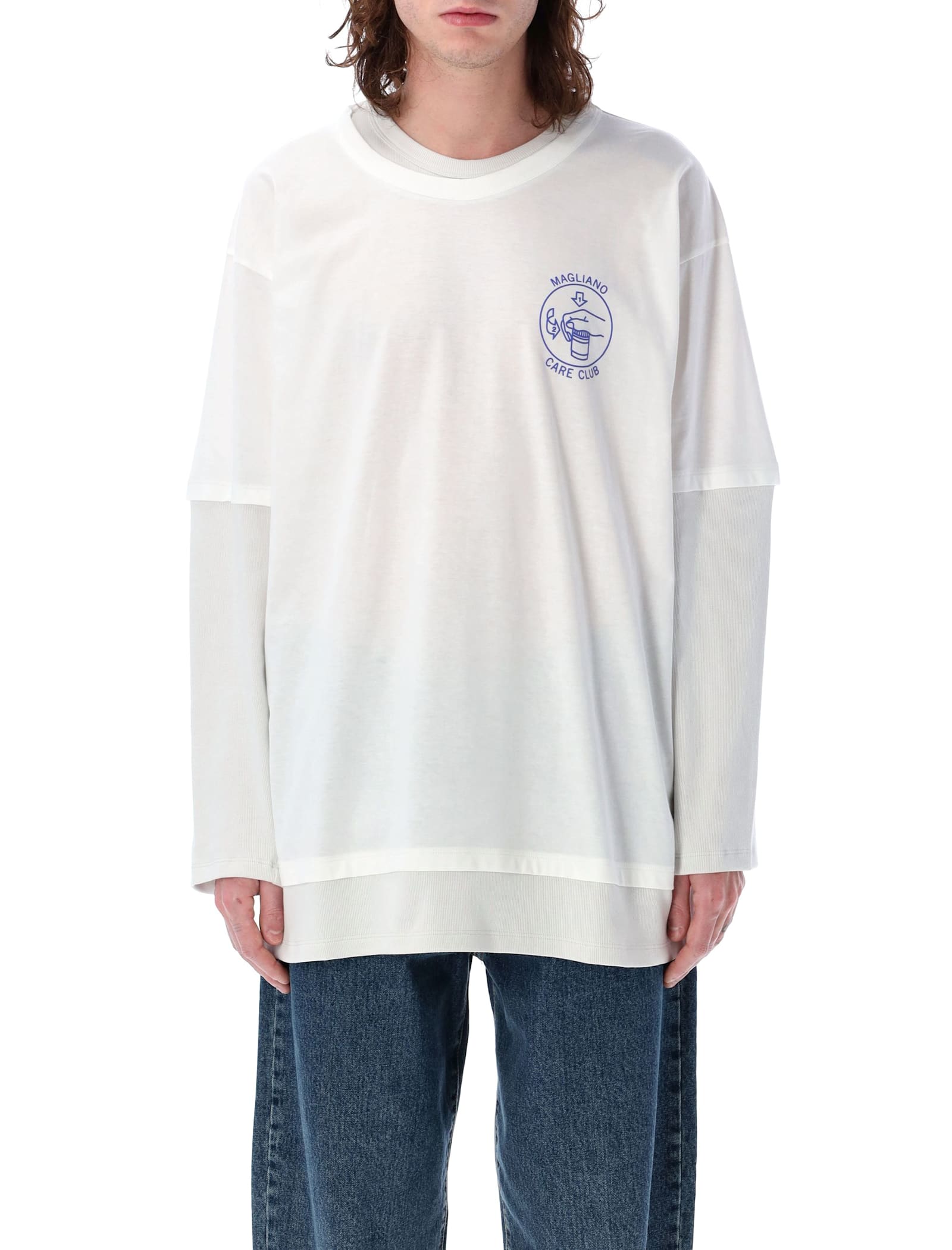 Magliano Double Tee In Mastice White