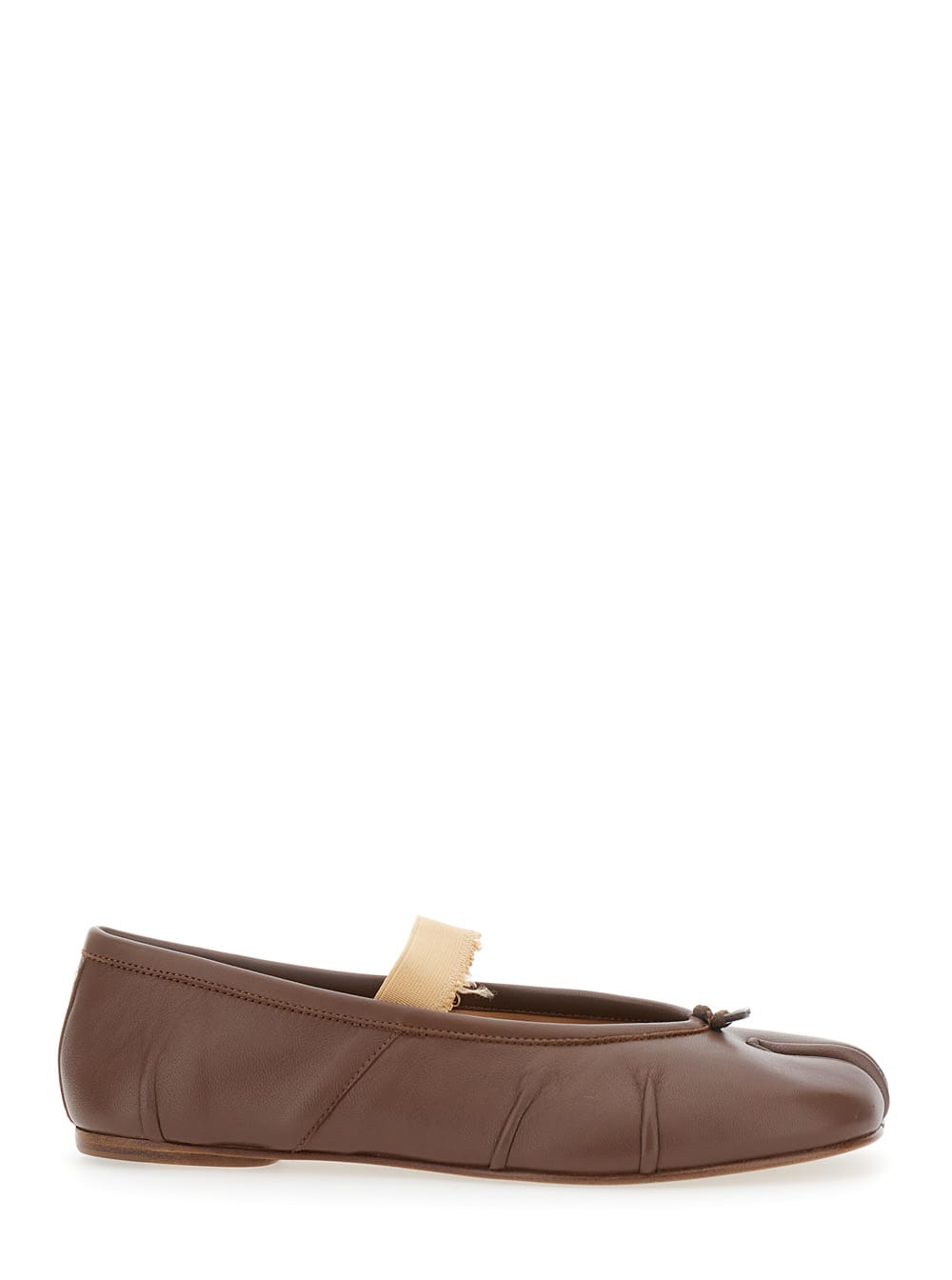 Maison Margiela Tabi Ballerina Flat Elastic Band Scarpe Basse Brown In Brown