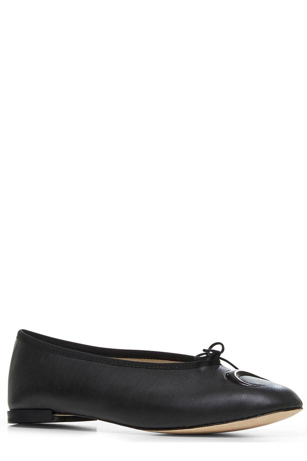 Marine Serre Black Repetto Edition Lilouh Soft Nappa Ballerina Flats In Black