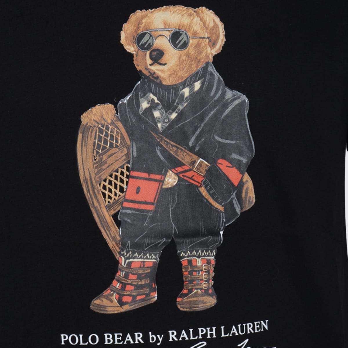 Polo Ralph Lauren Mens Fa25 Black Holiday Bear Bear-print Short-sleeve Cotton T-shirt In Black
