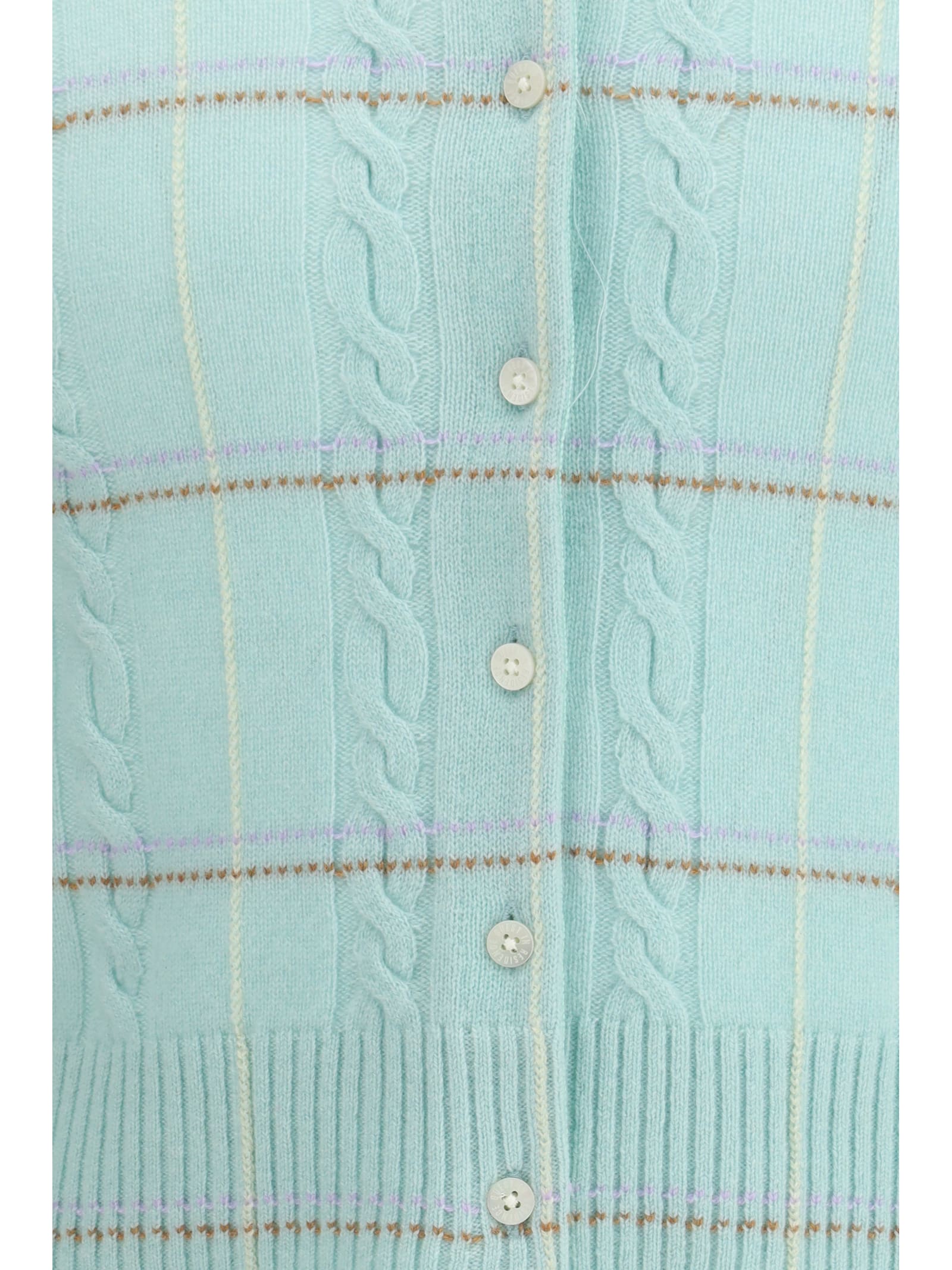 Guest In Residence Jane Check Cardigan In Green