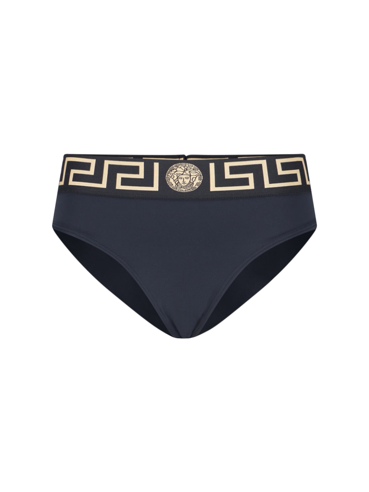 Shop Versace Greca Bikini Briefs In Nero