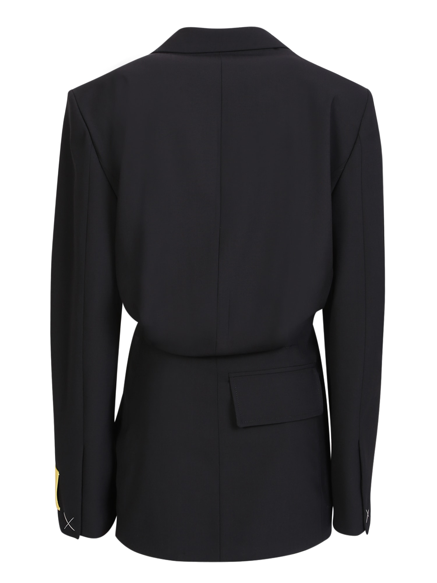 Shop Off-white Twist Blazer Dress In Black