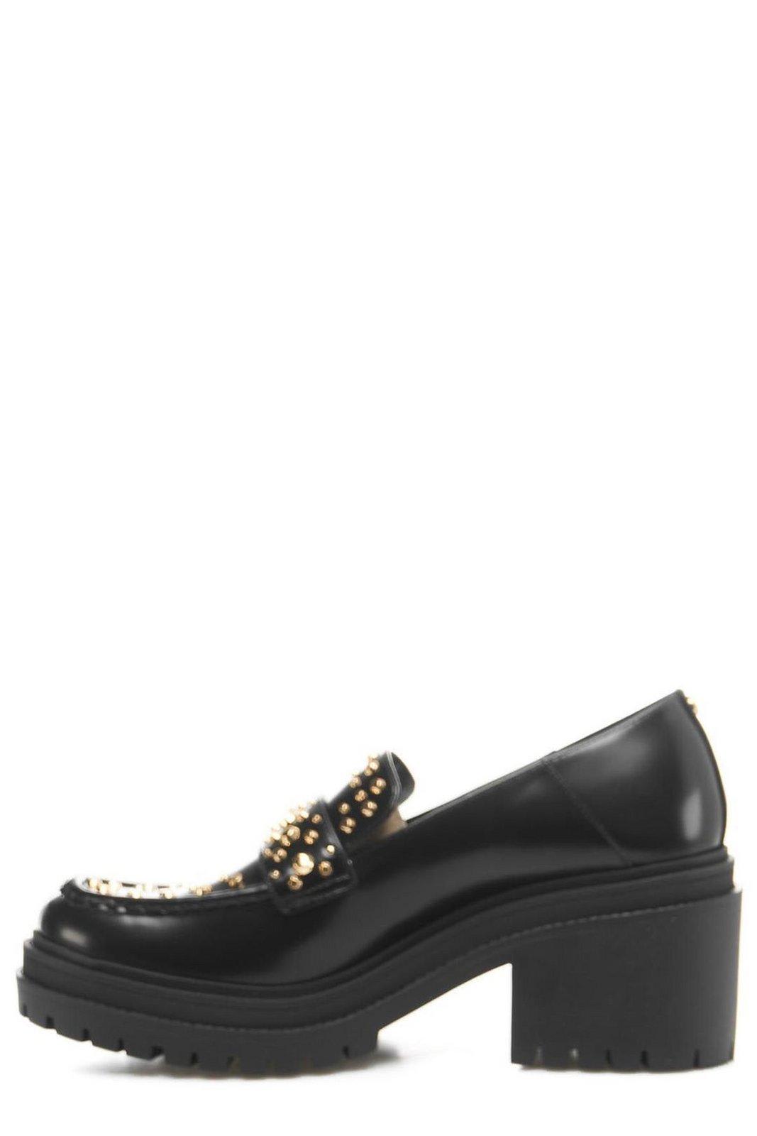 Michael Michael Kors Stud-embellished Round-toe Loafers In Black