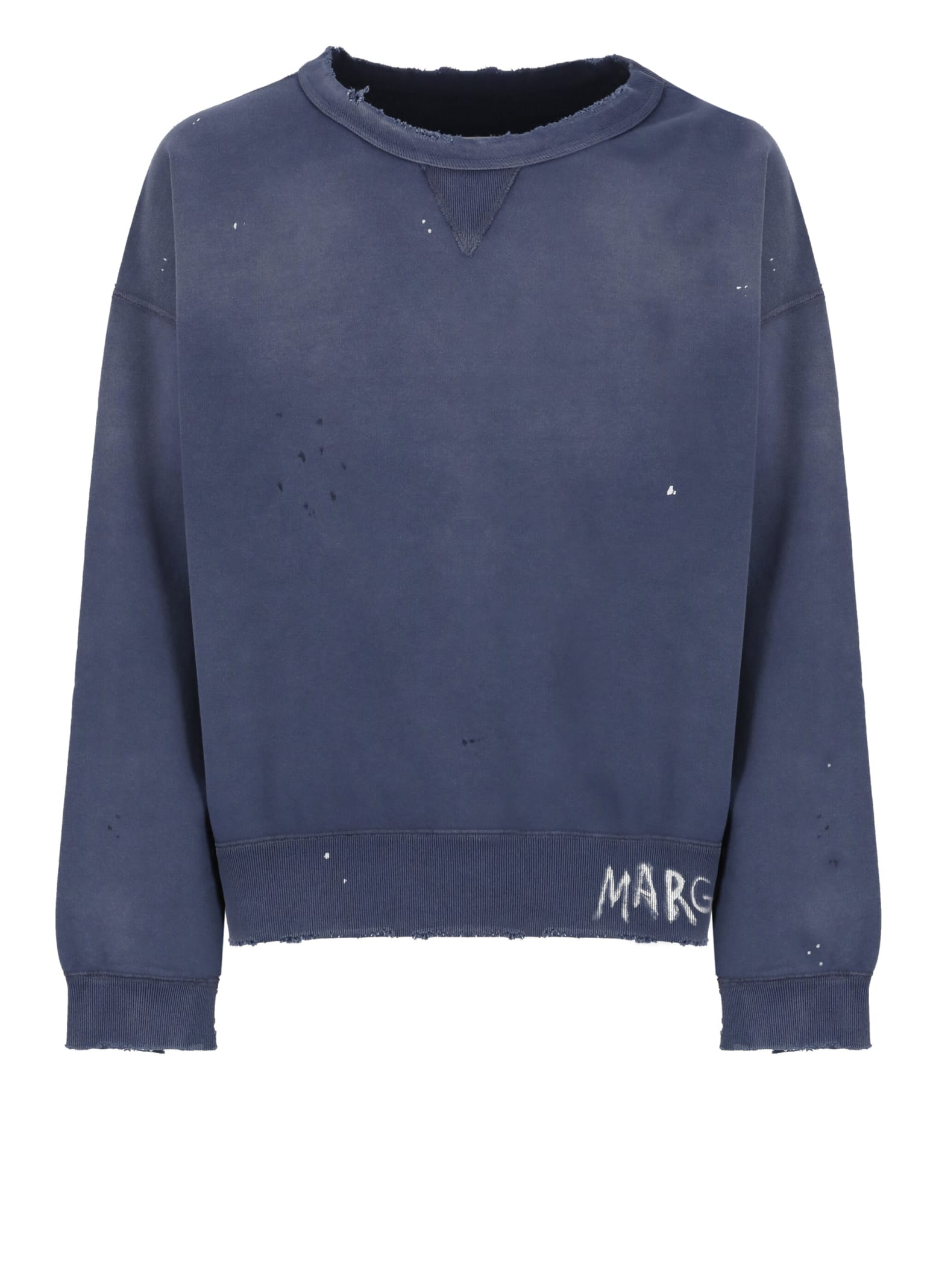 Shop Maison Margiela Sweatshirt With Logo In Blue
