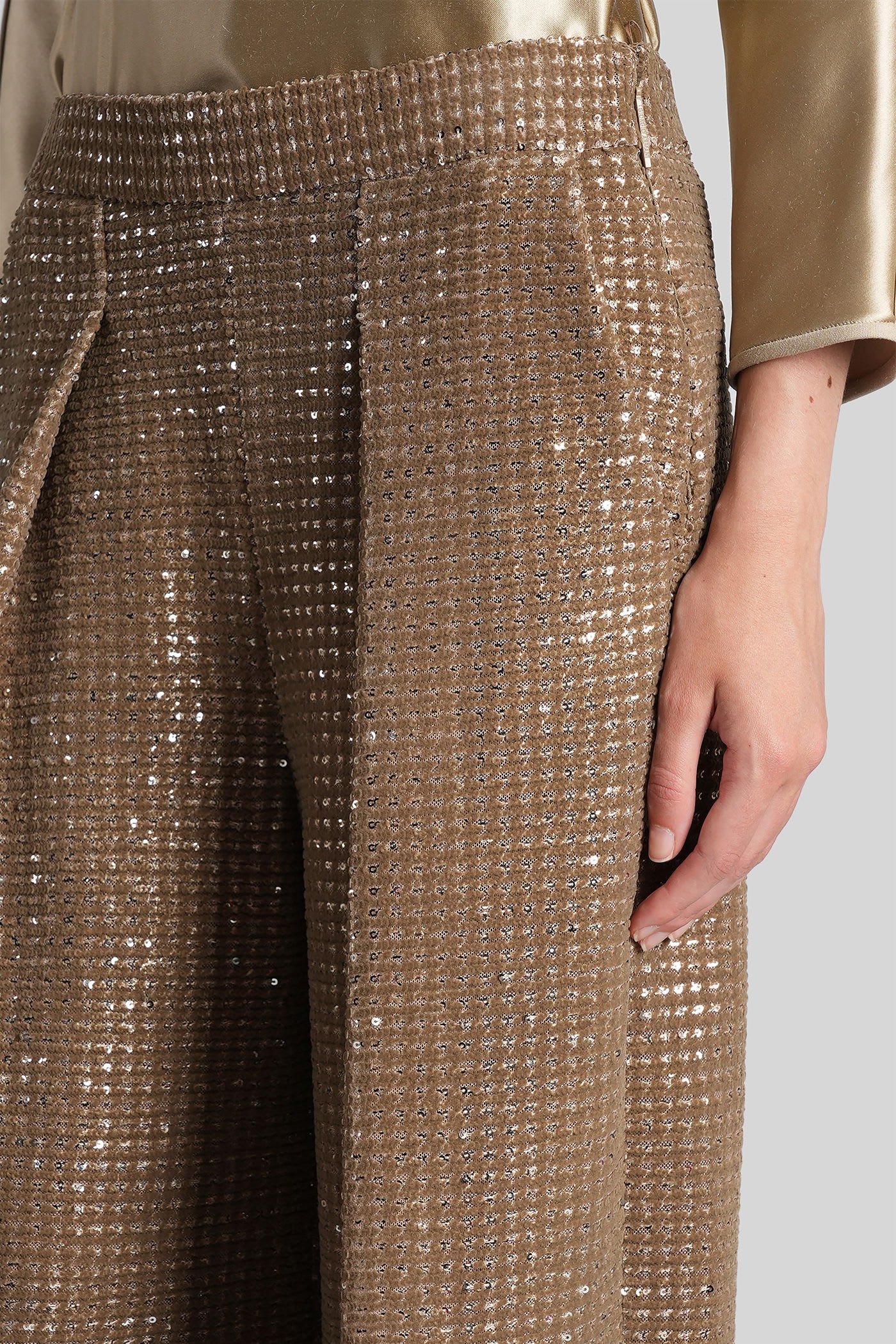 Giorgio Armani Pants In Beige Polyester In Brown