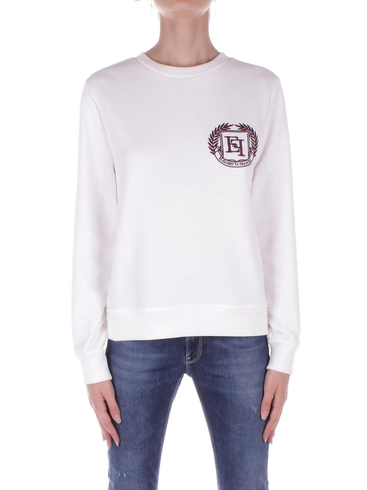 Emblem Embroidered Crewneck Sweatshirt