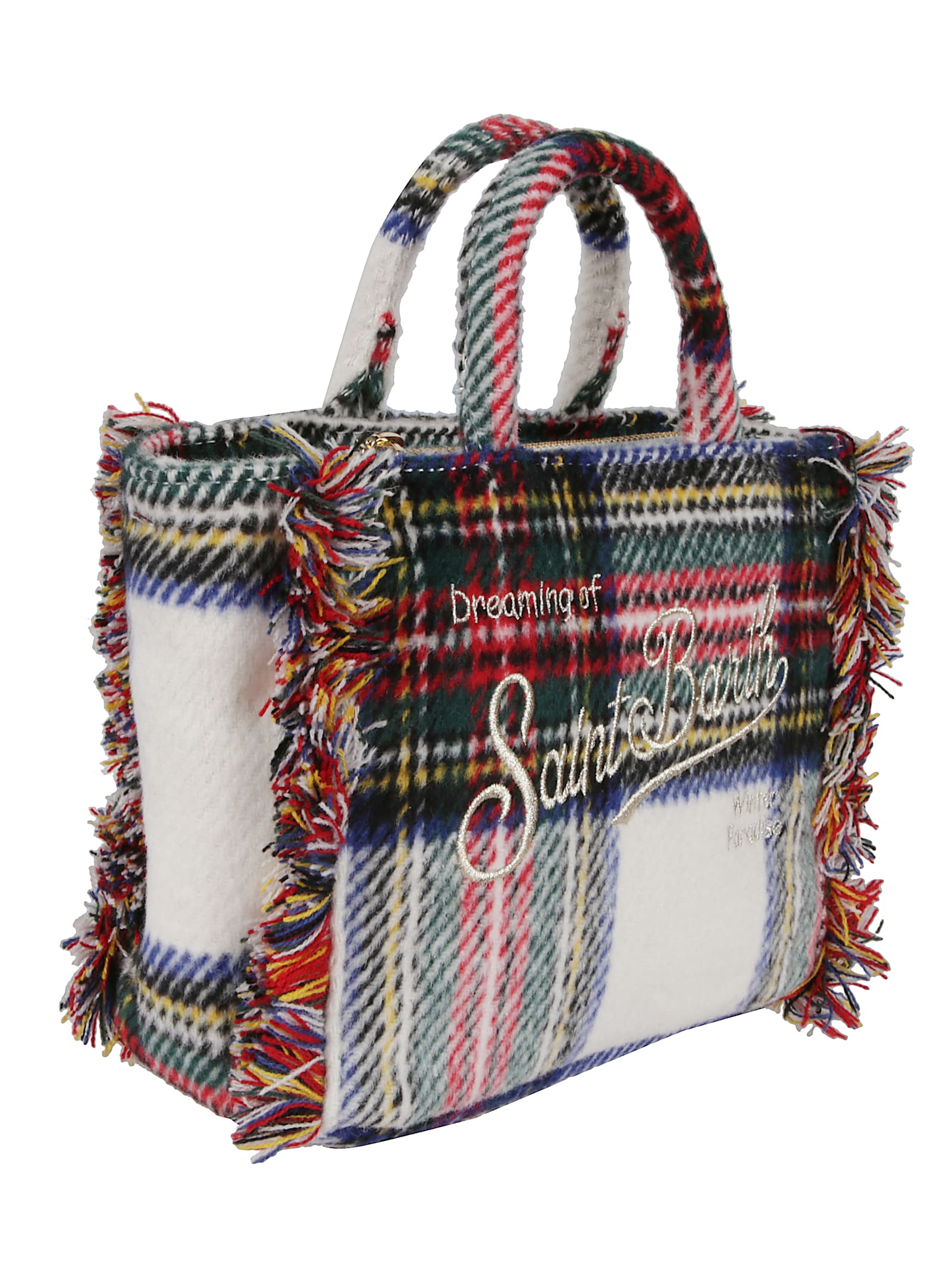 Mc2 Saint Barth Mini Vanity Tartan-pattern Tote Bag In Multi