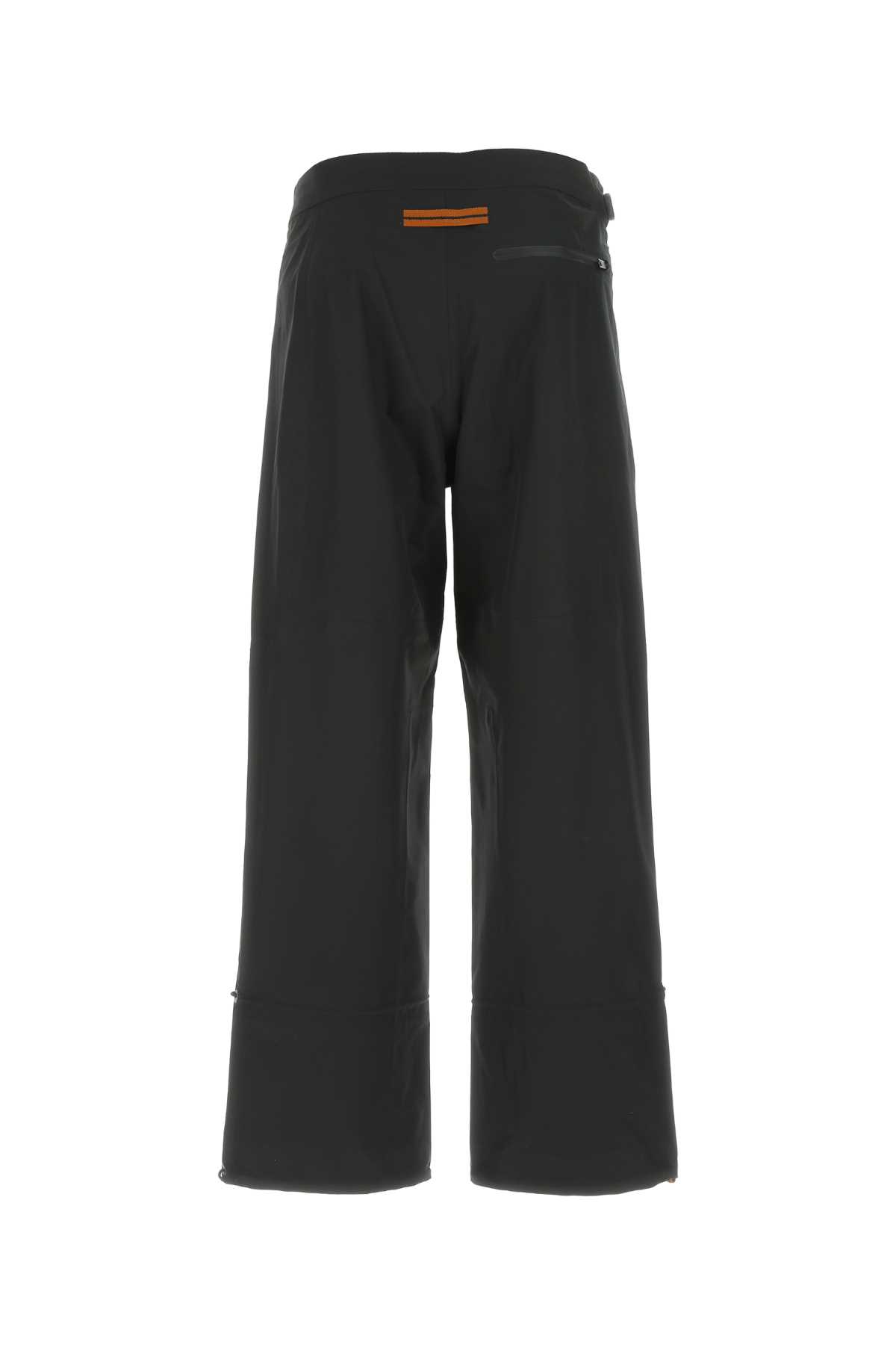 Shop Zegna Black Polyester Pant In K09