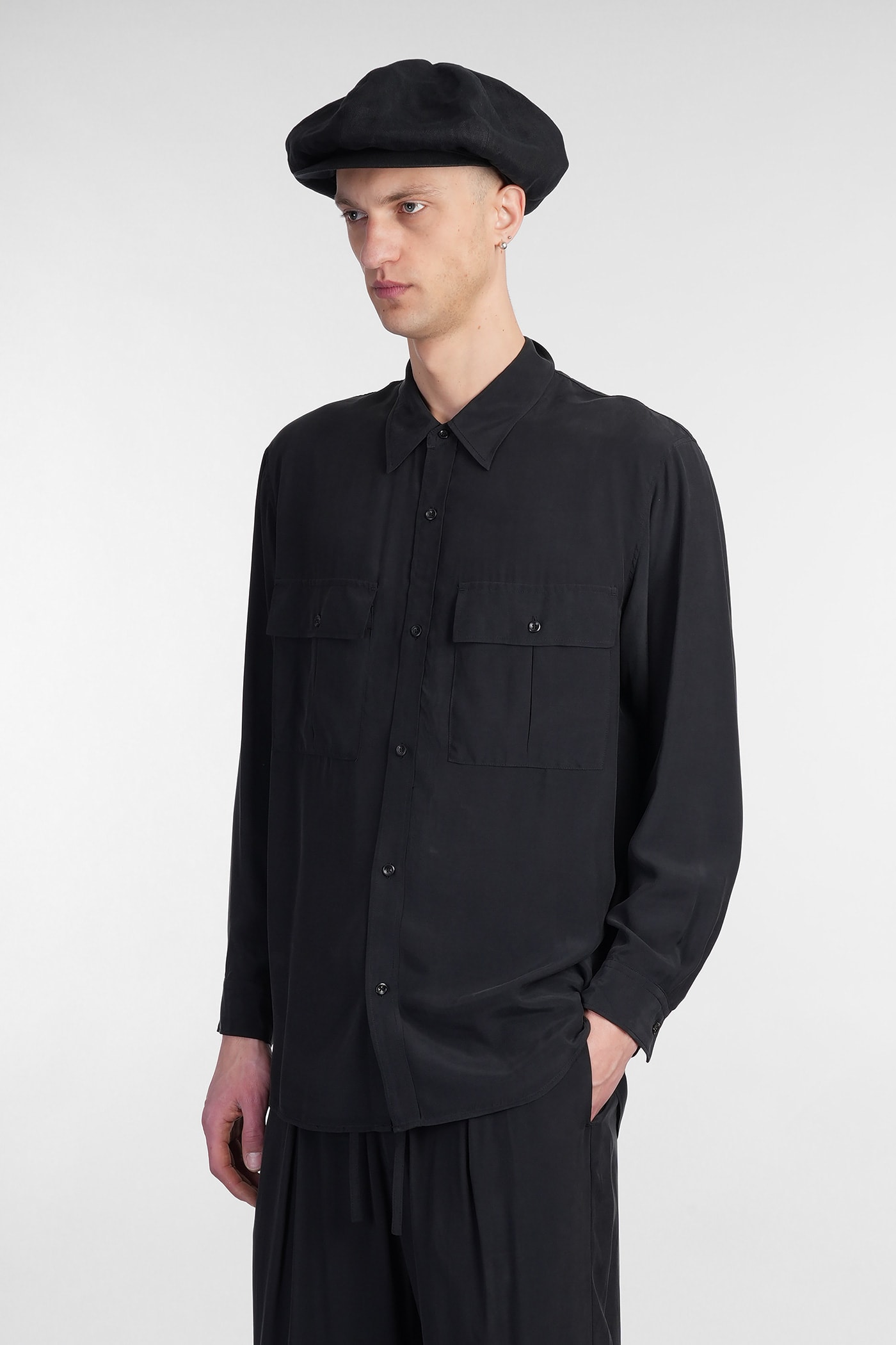 Attachment Shirt In Black Polyamide Polyester In Black