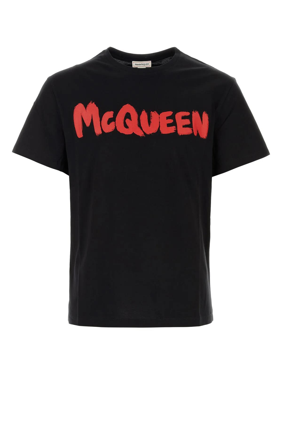 Shop Alexander Mcqueen Black Cotton T-shirt