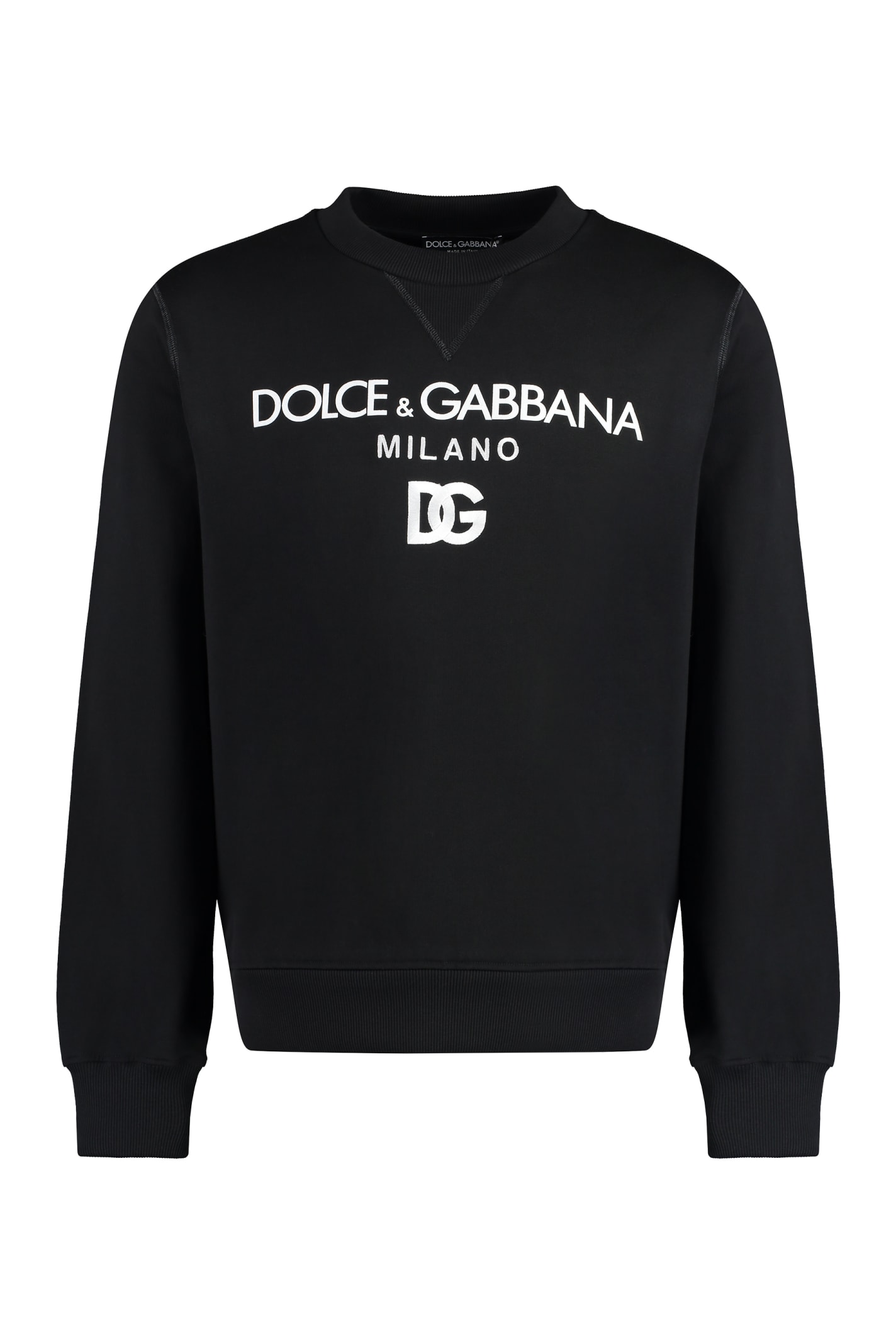 Dolce & Gabbana Cotton Crew-neck Sweatshirt In Black