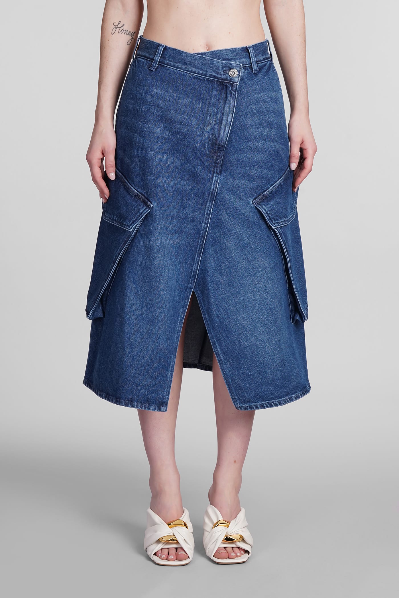 JW ANDERSON SKIRT IN BLUE COTTON