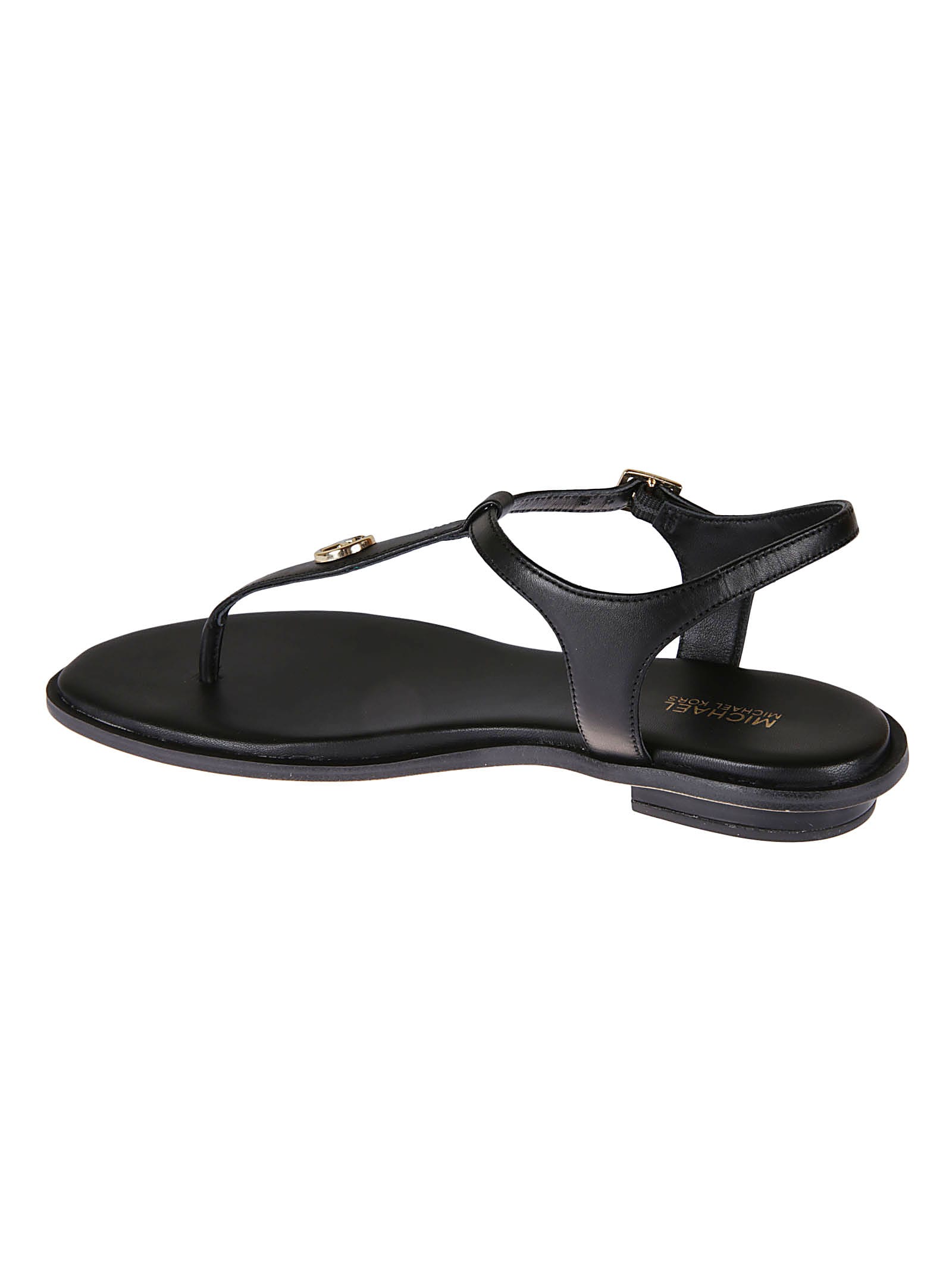 Shop Michael Kors Mallory Thong Sandals In Black