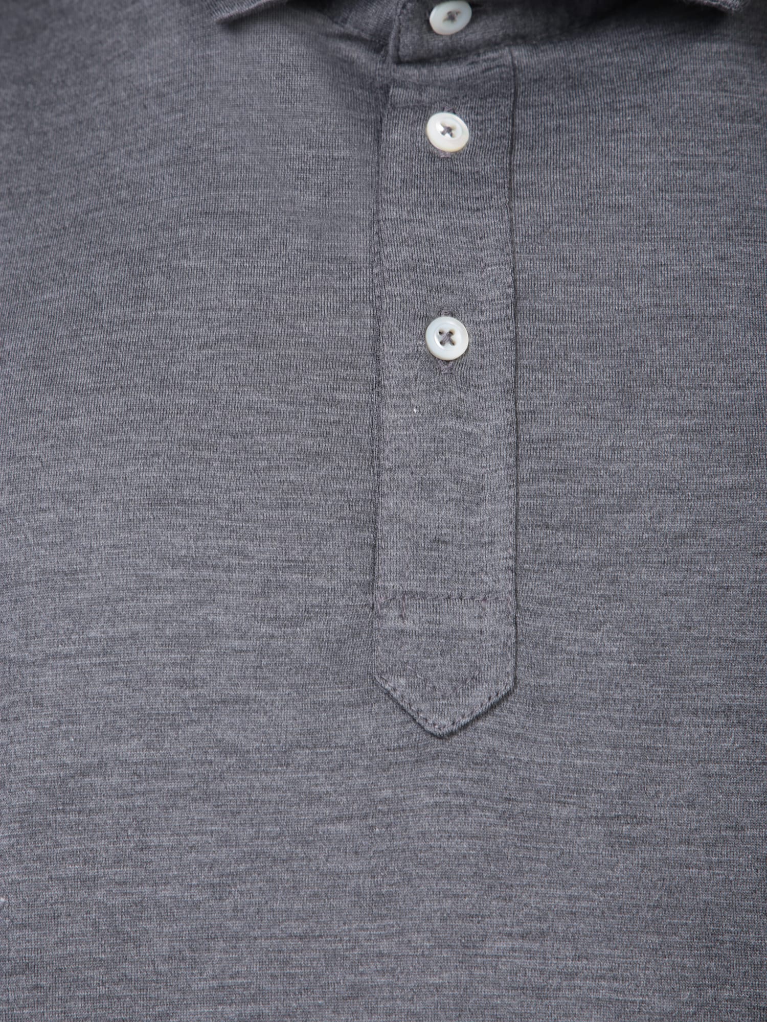 Shop Brunello Cucinelli Silk And Cotton Grey Polo Shirt