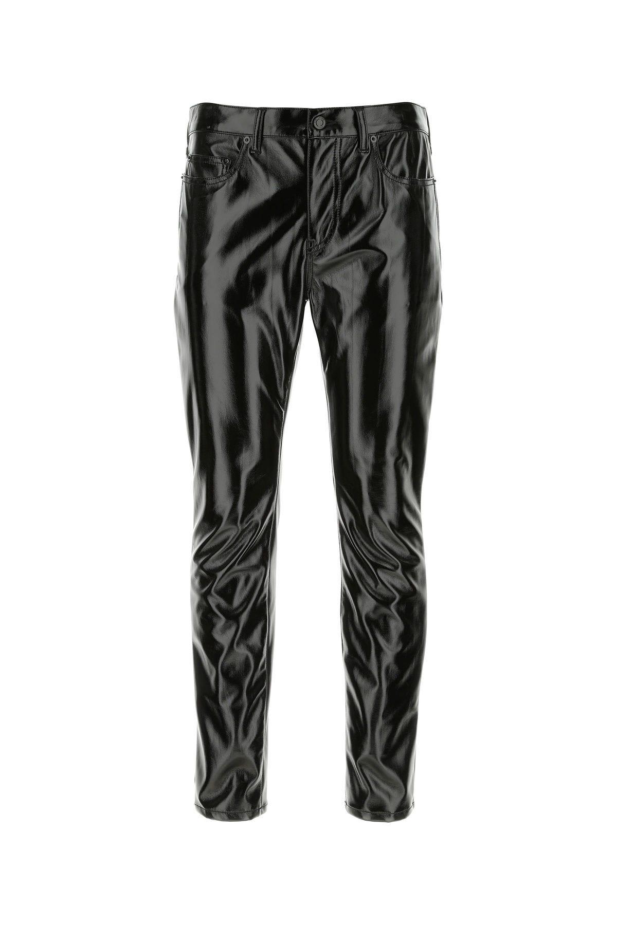 Saint Laurent Black Synthetic Leather Pant
