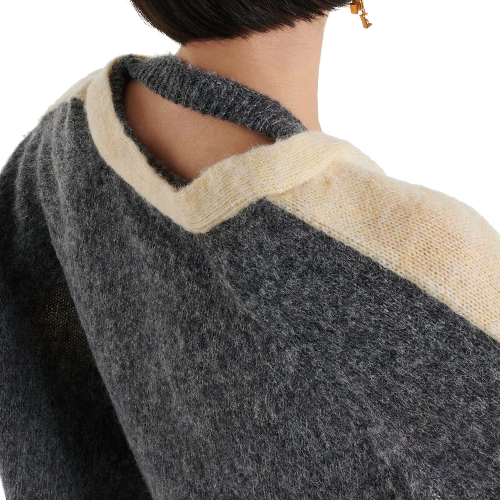 Loewe Cropped Wool Cardigan In Yellow