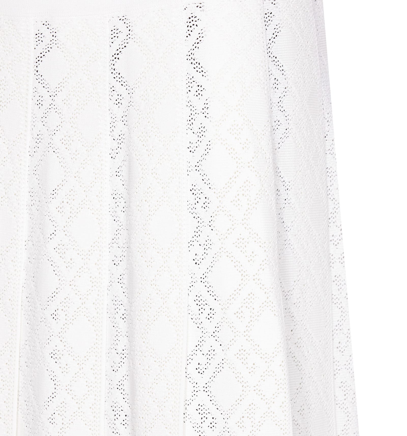 Givenchy A-line Skirt With Embroidered Perforated Pleated Design In White