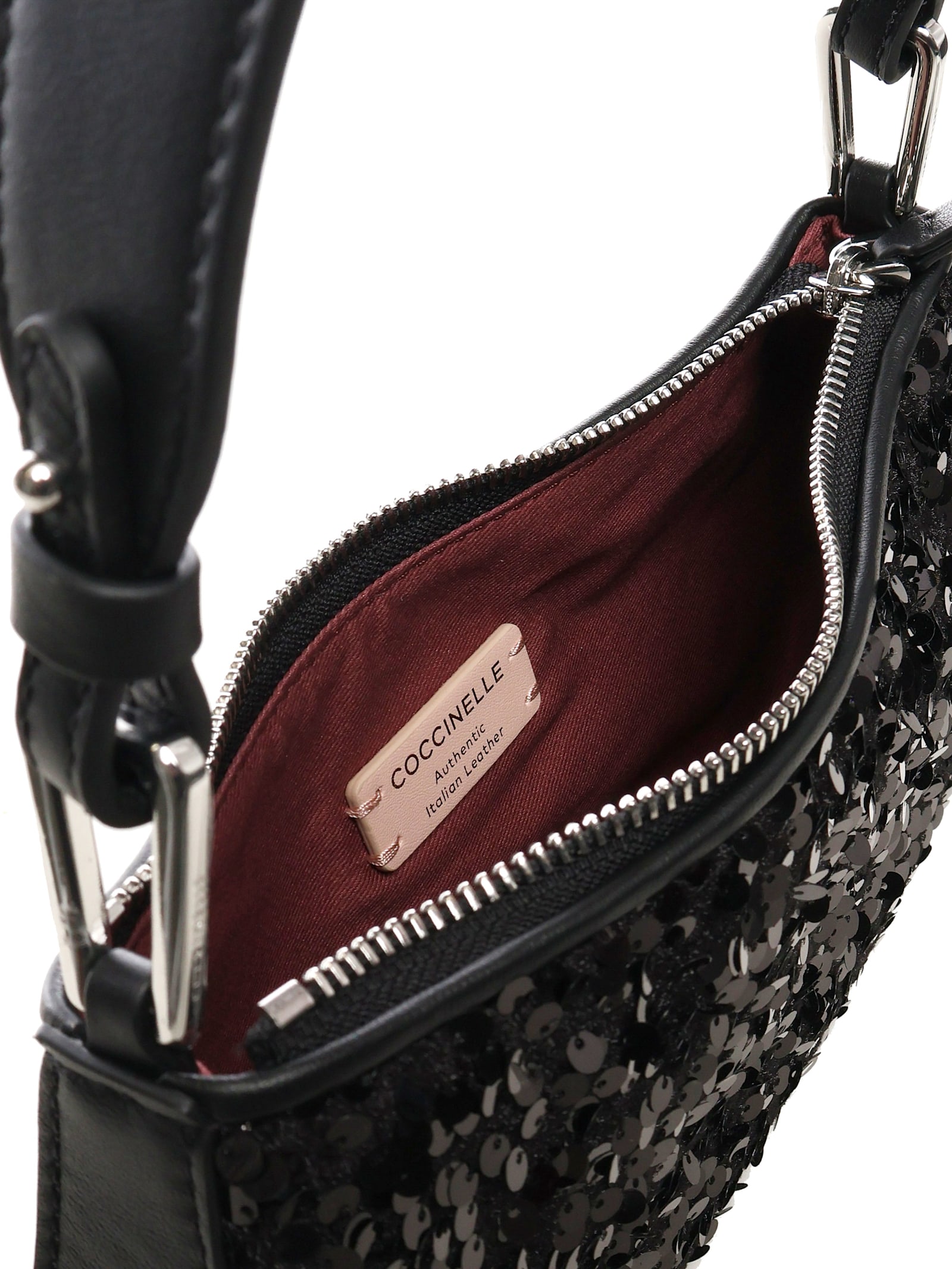 Shop Coccinelle Bag Merveille Sequins In Black