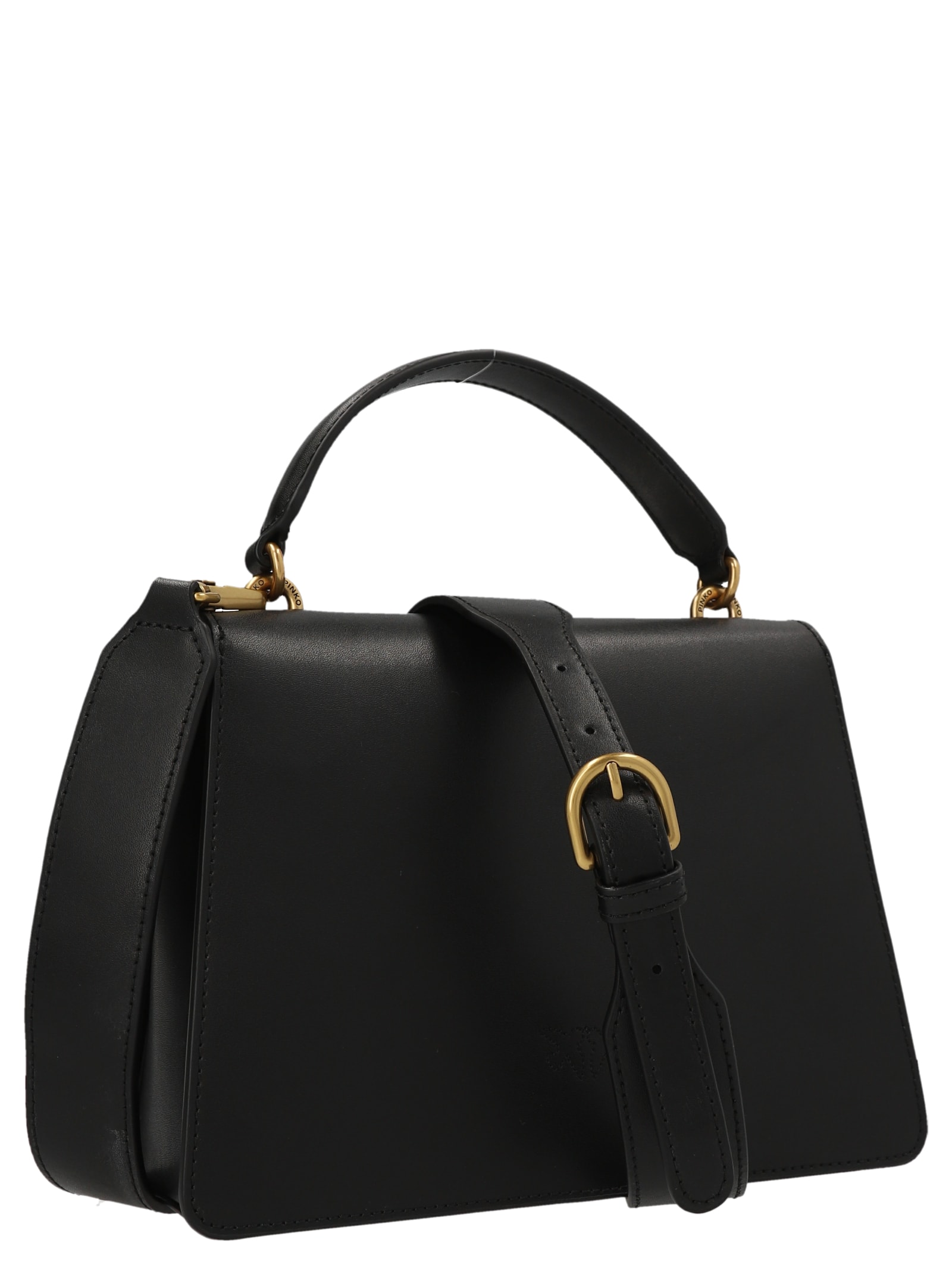 Pinko Love One Classic Handbag In Nero-antique Gold