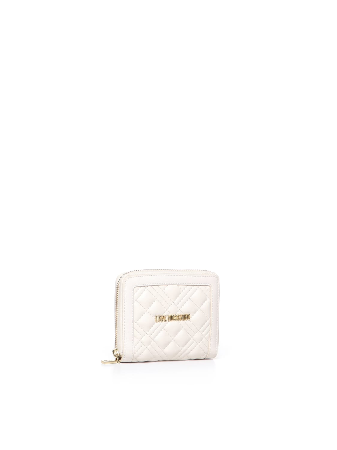 Love Moschino Quilted Padded Zip Wallet In Neutral