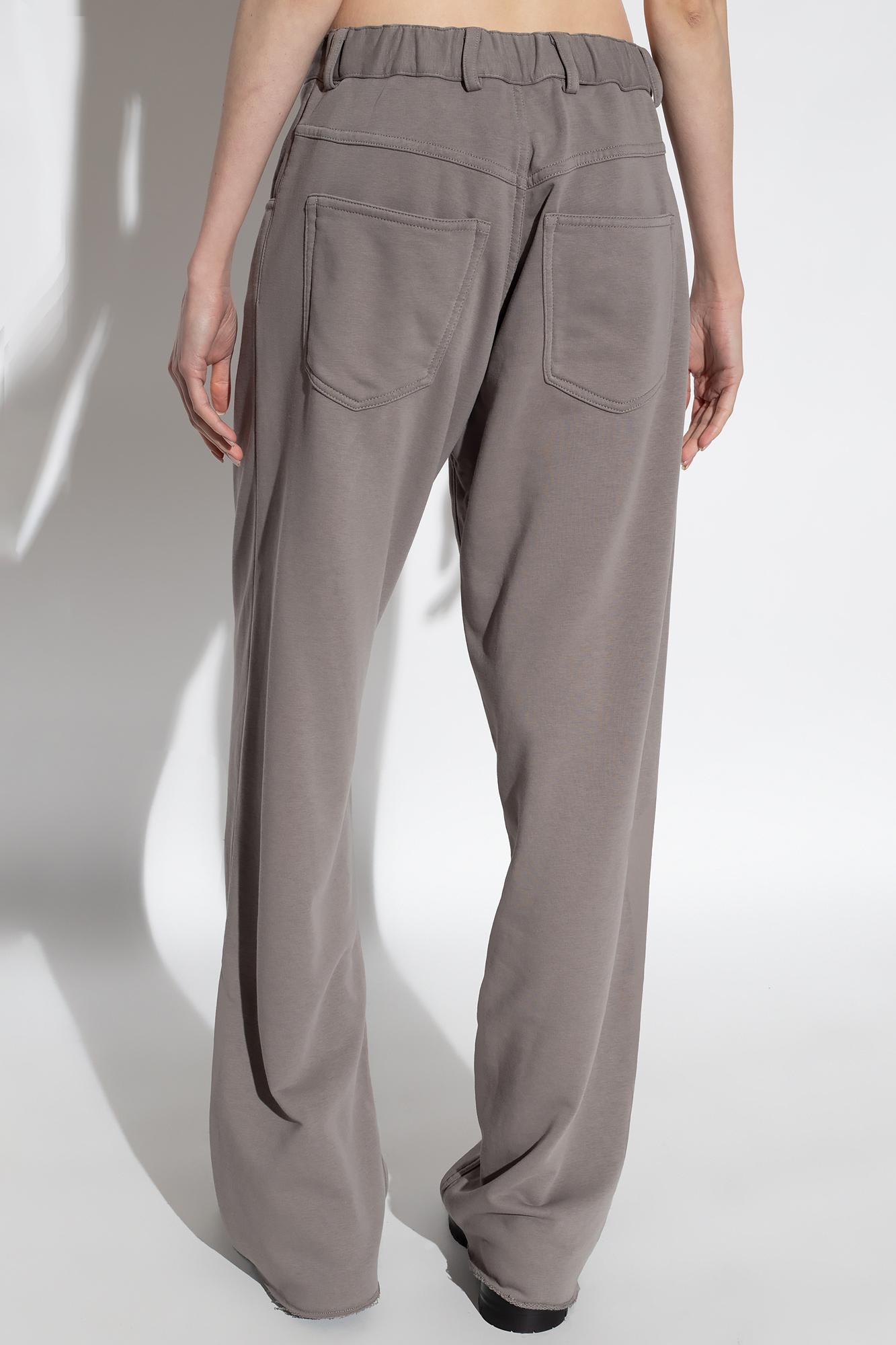 Shop Mm6 Maison Margiela Sweatpants With Stitches In Taupe