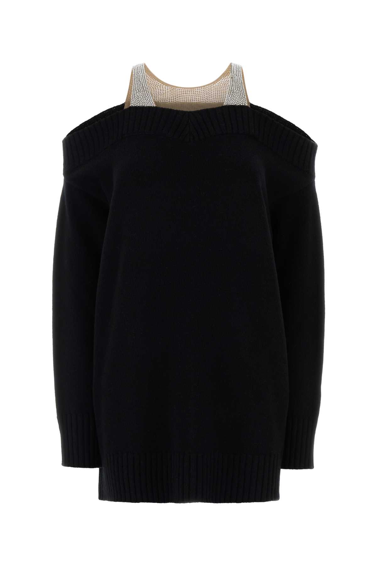 Giuseppe Di Morabito Oversized Knit Sweater Off-the-shoulder Style In Black