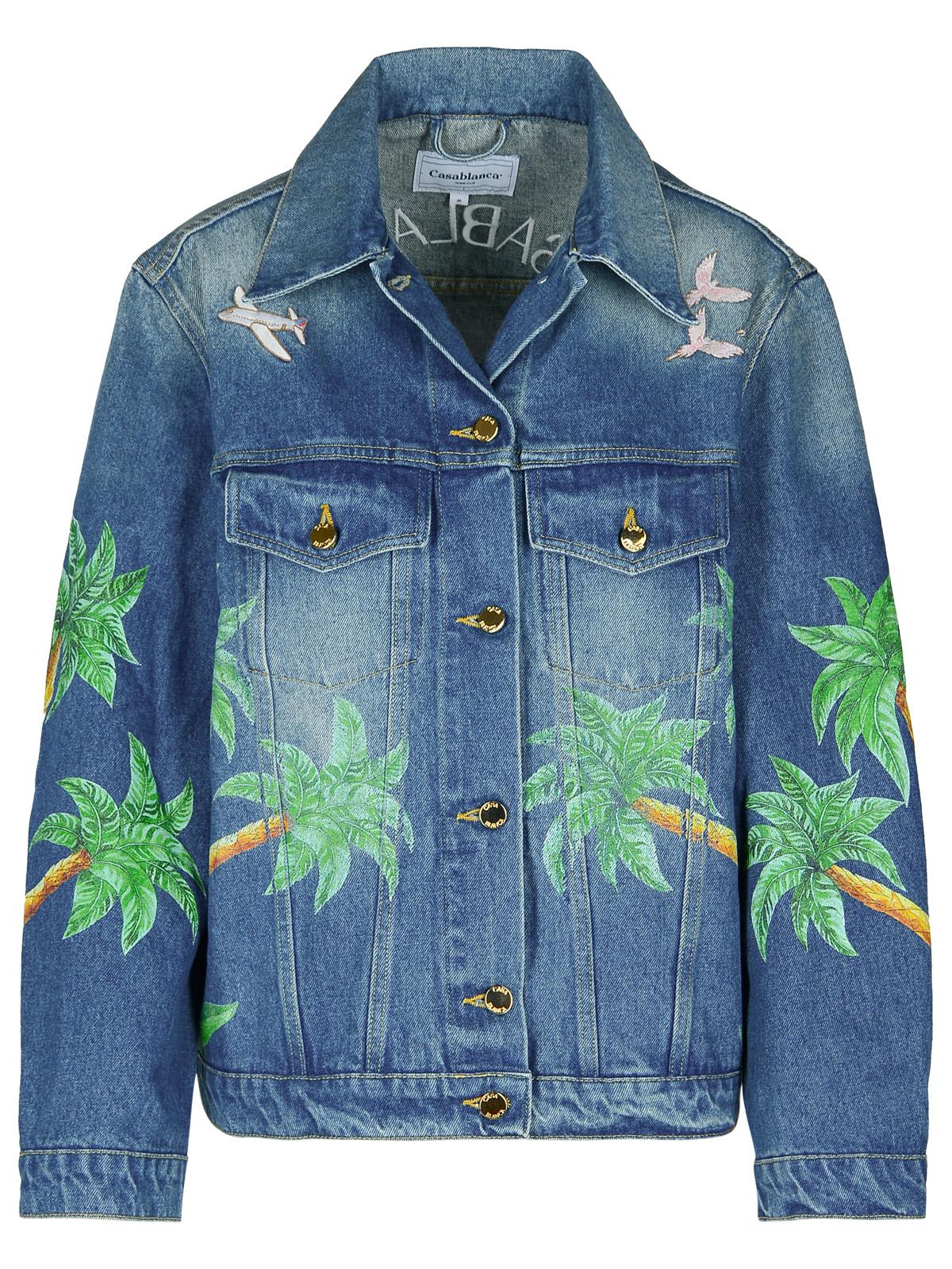 Shop Casablanca Blue Denim Jacket