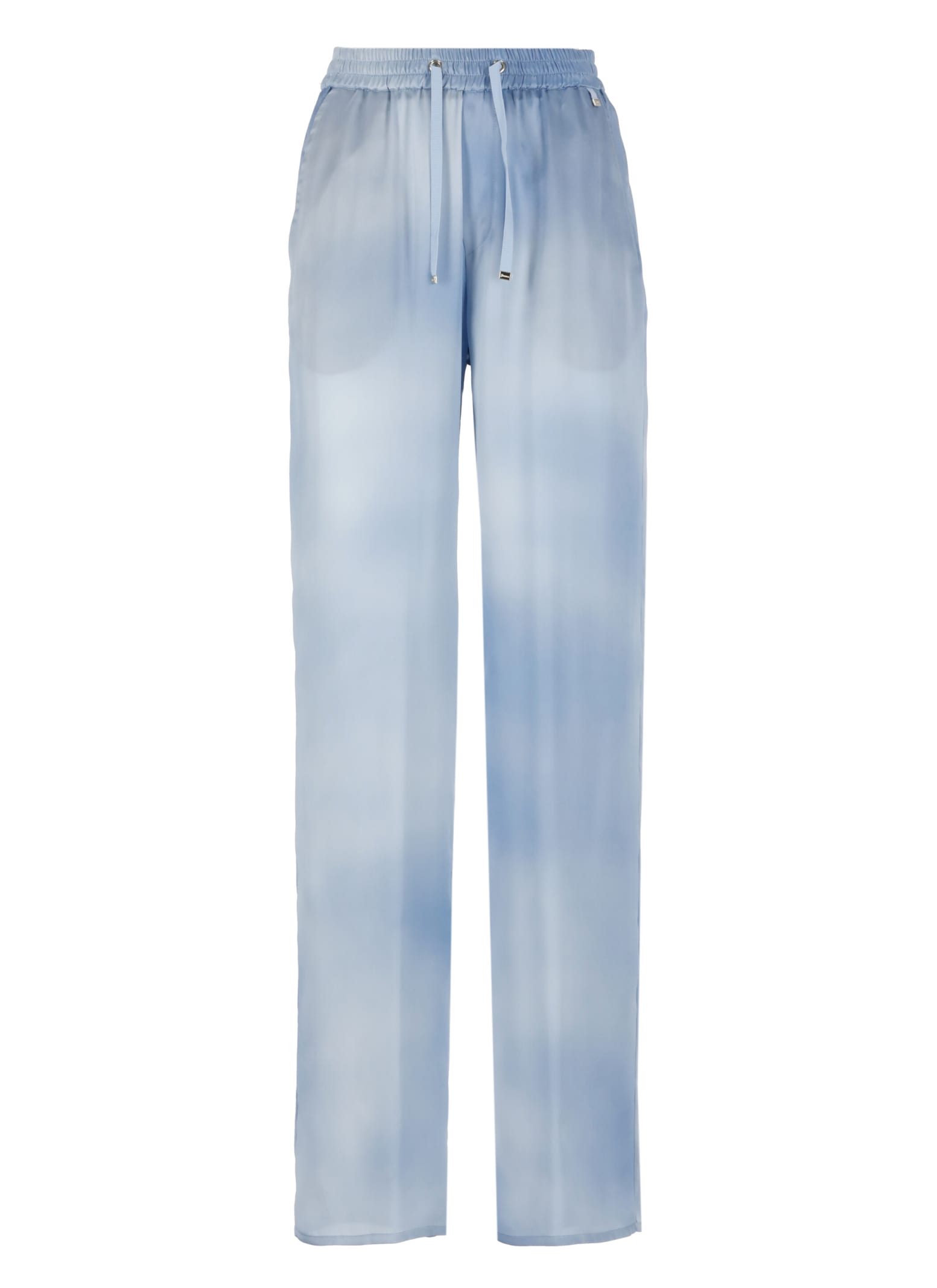 Shop Herno Silk Pants In Light Blue
