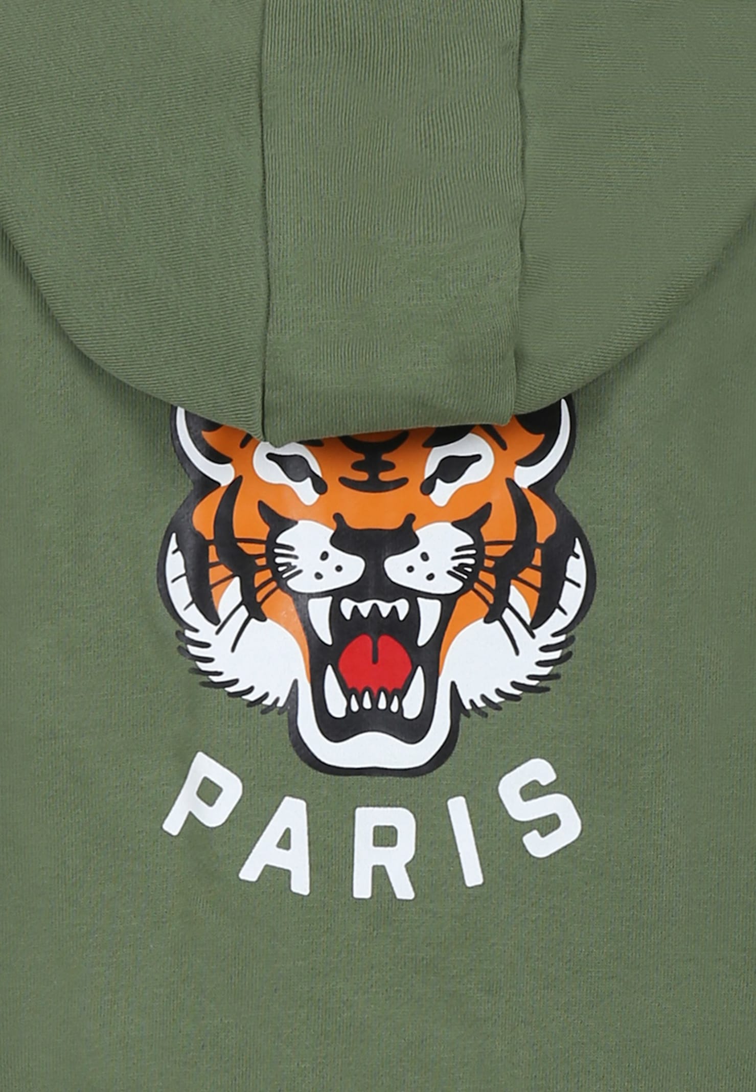 Kenzo Green Sweatshirt For Boy With Lucky Tiger In Green