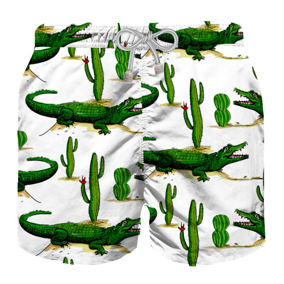 MC2 Saint Barth Crocodile Cactus Boy Swim Trunks