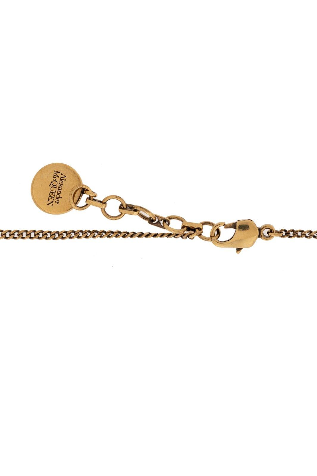 Shop Alexander Mcqueen Charm Necklace In Gold