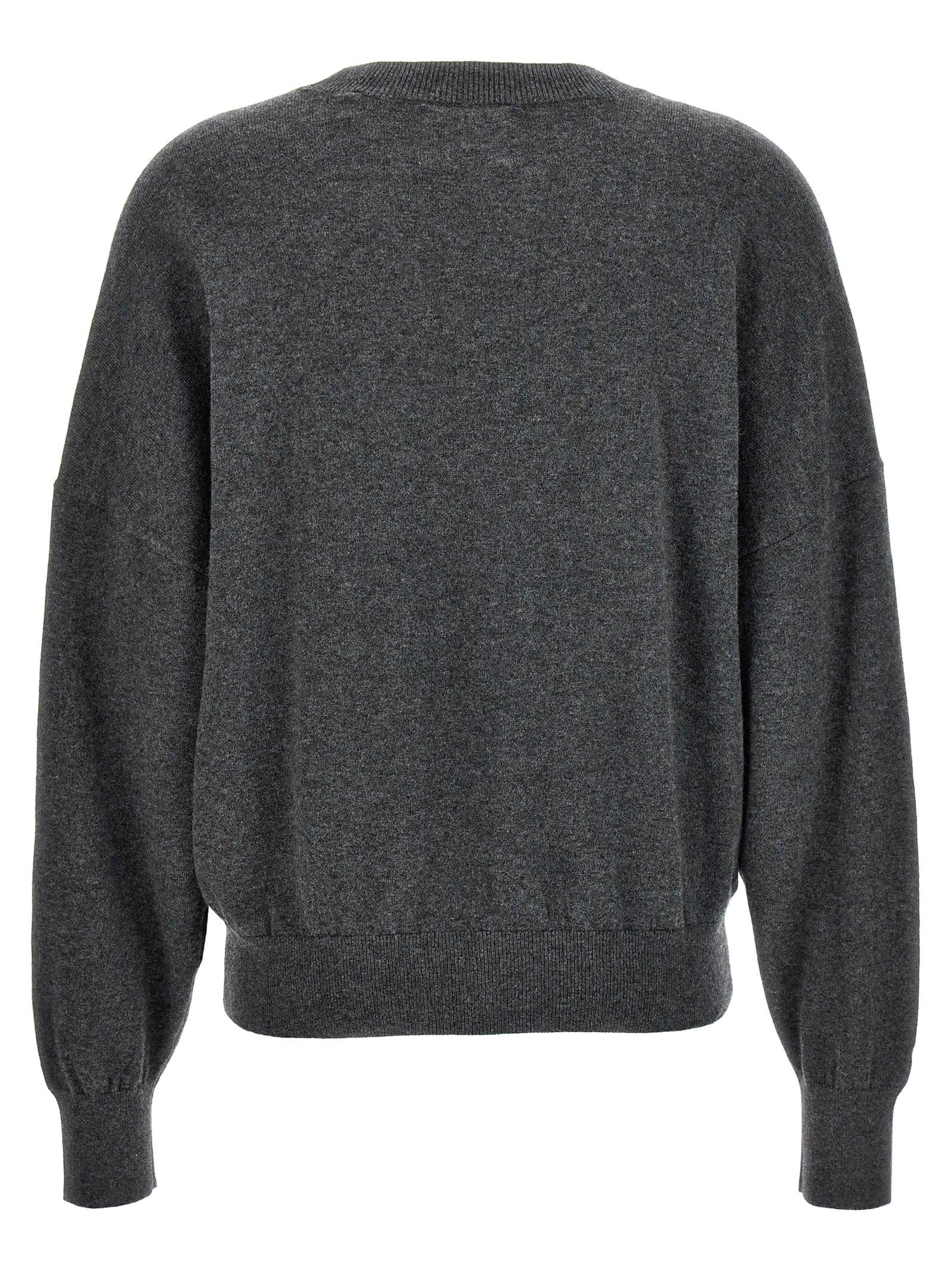 Shop Marant Etoile Grey Cotton And Wool Sweater