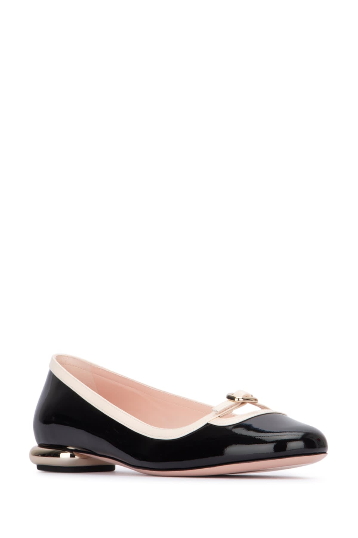 Shop Roger Vivier Mini Choc B Ballerina In B999neroc019cire