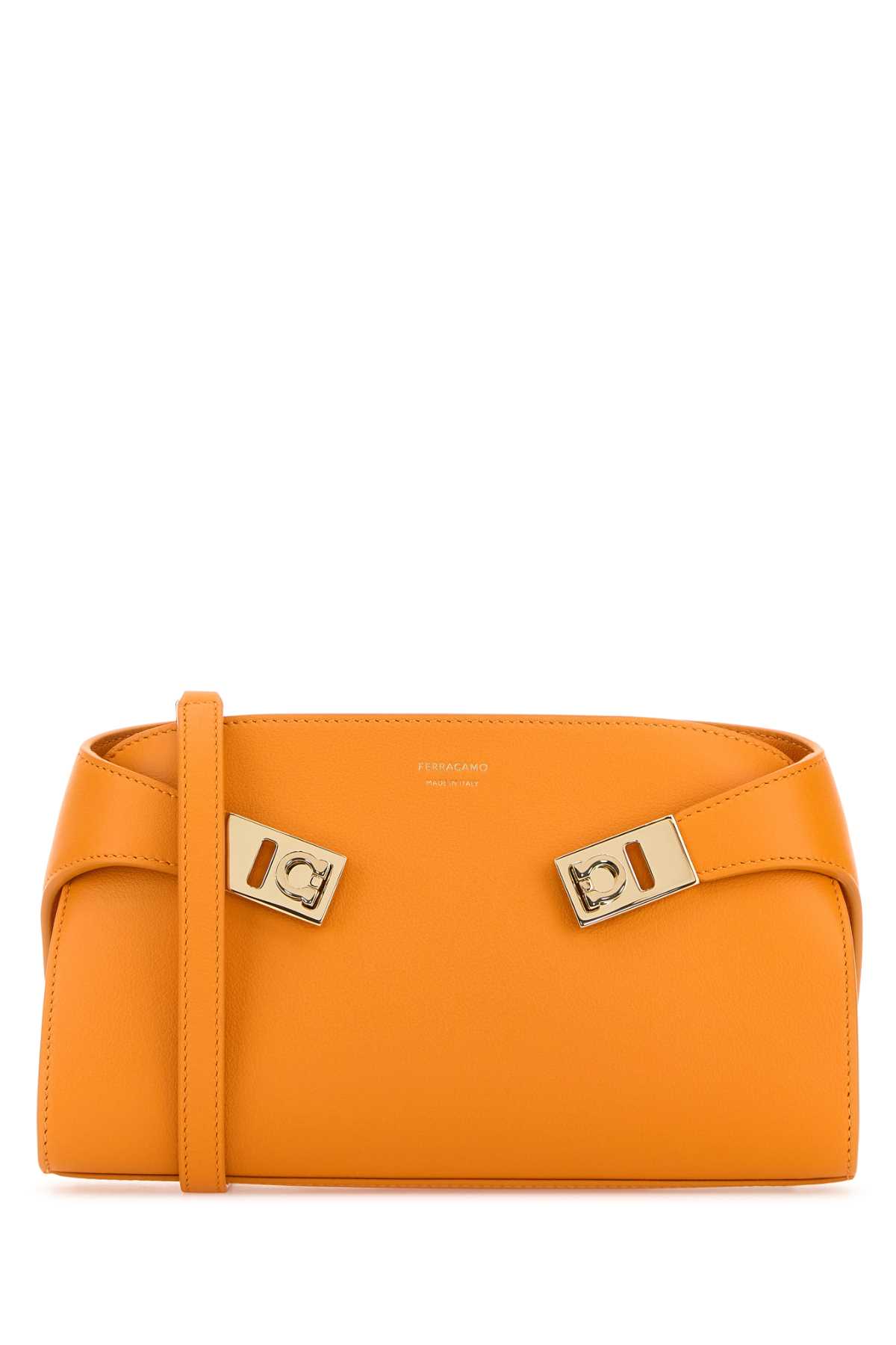 Ferragamo Leather Crossbody Bag Strap Adjustable In Orange