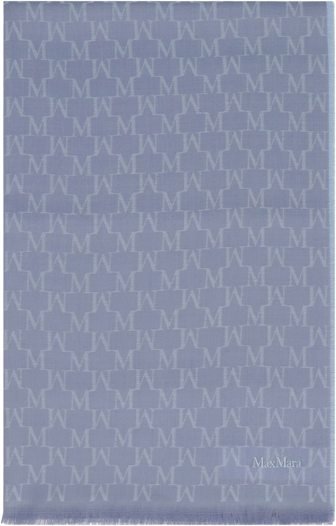 Max Mara Magico Virgin Wool Scarf In Blue