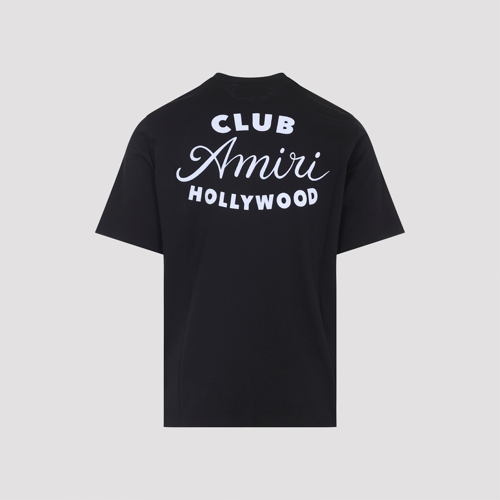 Amiri Black Crewneck T-shirt With Logo Lettering On The Front And Maxi Logo Print On The Rear In Cotton Ma In Black
