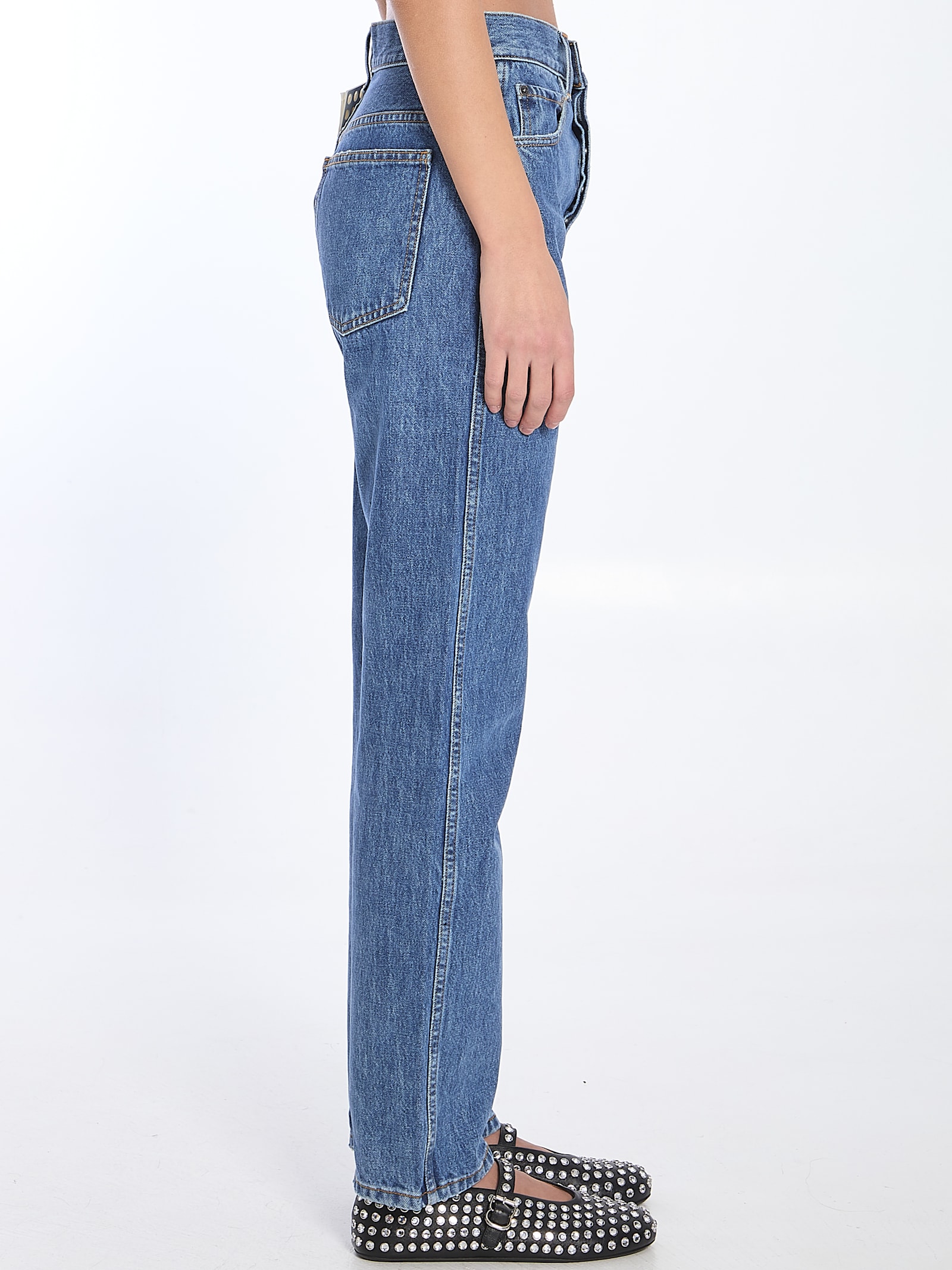 Khaite Corben Straight-leg Jeans In Blue