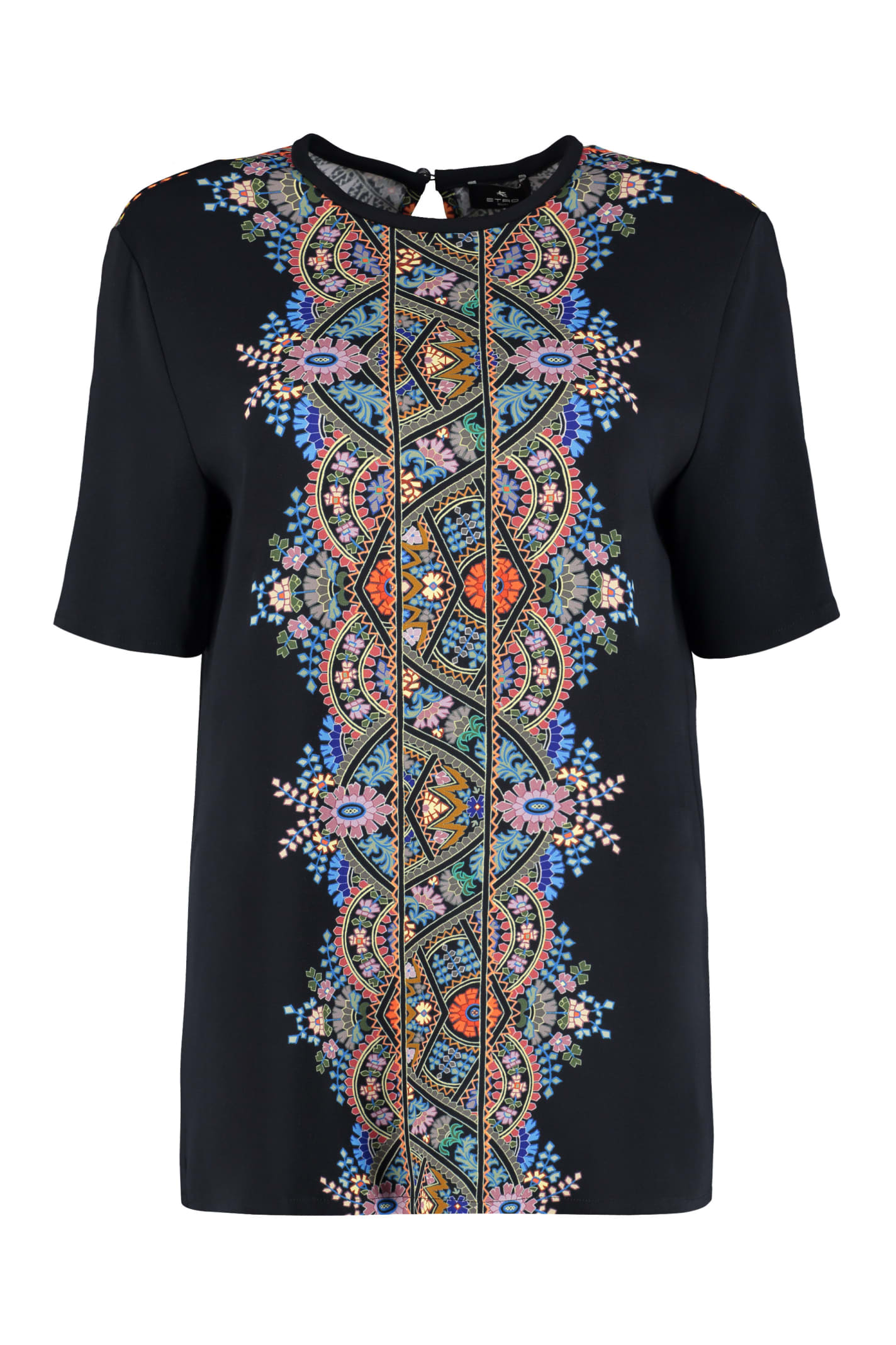 Etro Floral Paisley Printed Top In Black