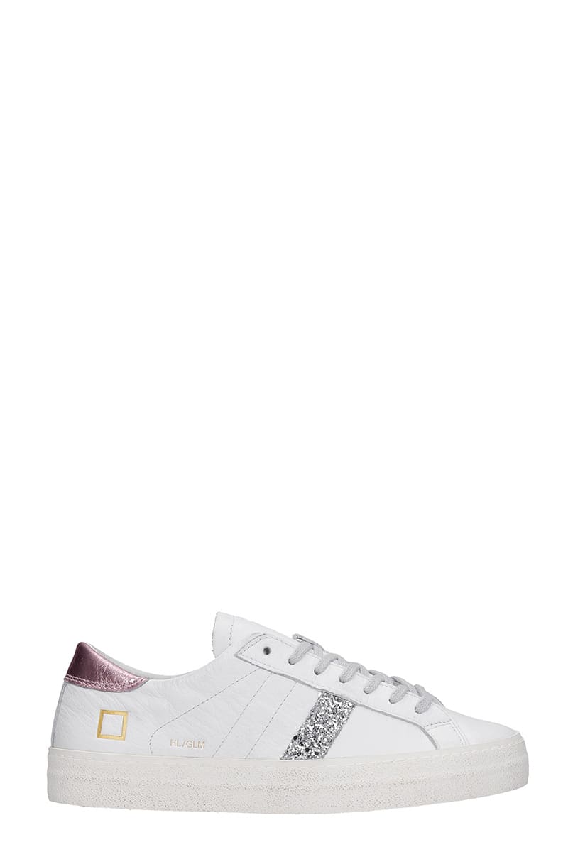 D.a.t.e. HILL LOW SNEAKERS IN WHITE LEATHER