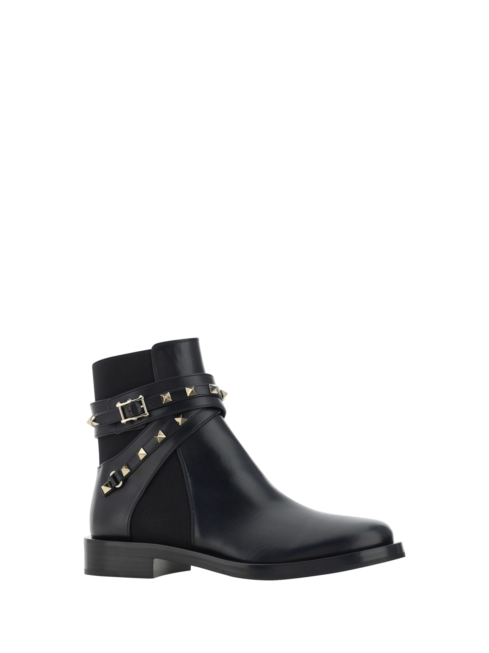 Shop Valentino Beatle Ankle Boots In Nero